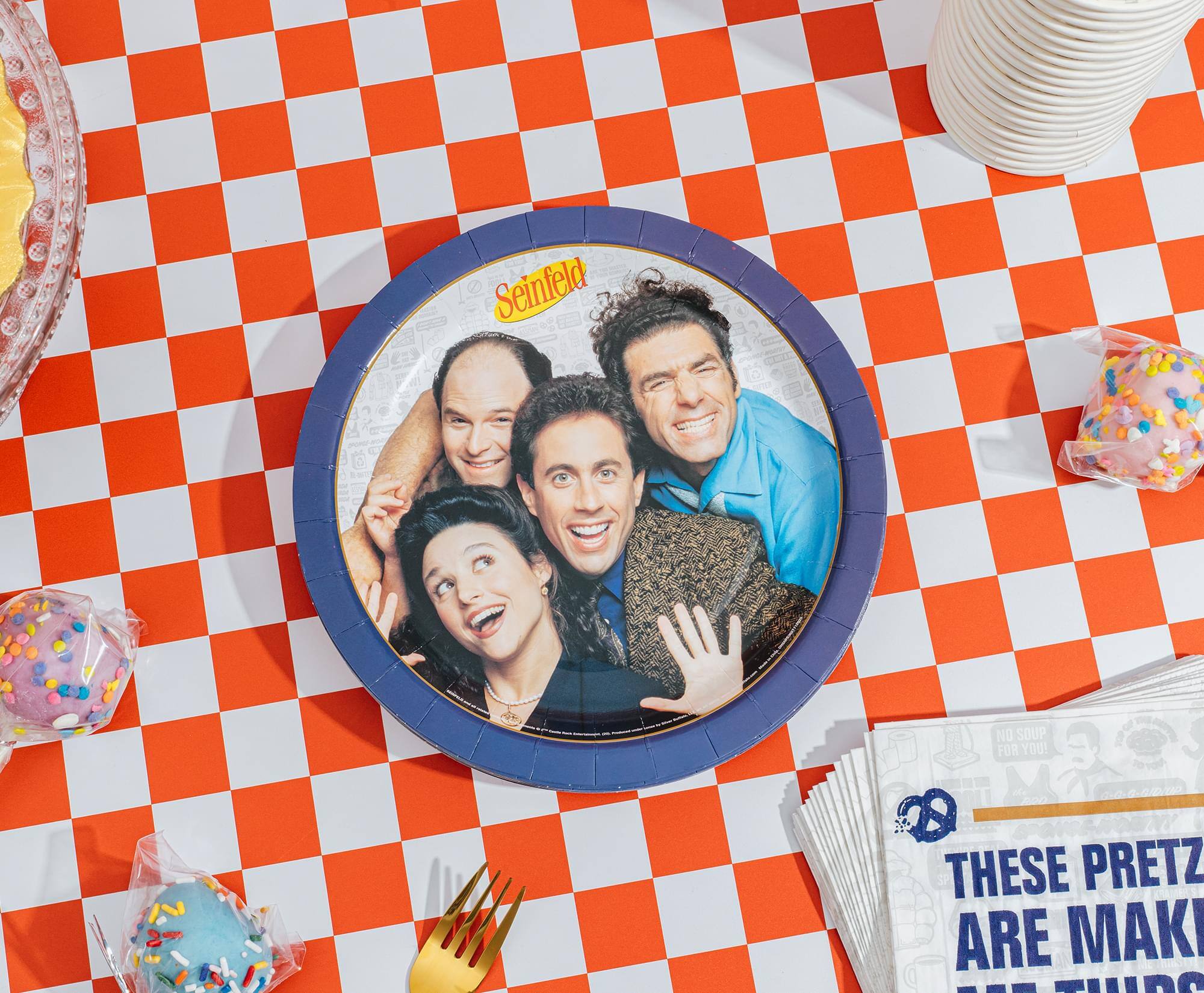 Seinfeld  
NO SOUP FOR YOU!  
THESE PRETZ ARE MAKING ME THIRSTY