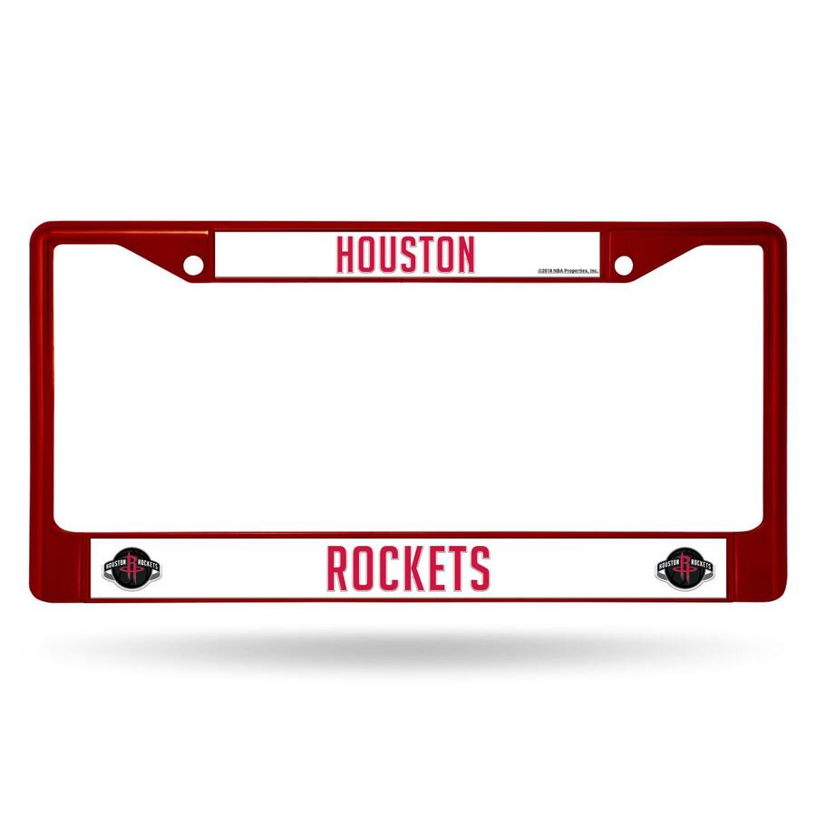 Houston Rockets License Plate Rico Industries Houston Rockets Chrome Metal (Red Painted) License ...