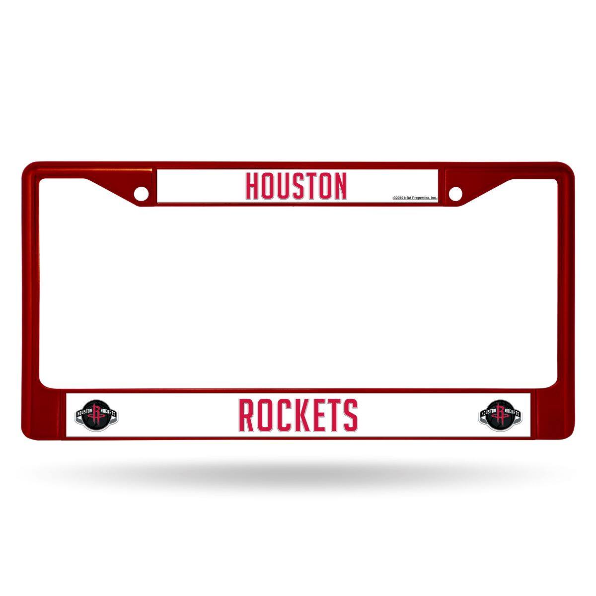 Houston Rockets NBA Red Painted Chrome Metal License Plate Frame