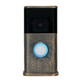 Michael Healy - Wildflower Video Doorbell Cover (Ring 3, 3 Plus, 4, Battery Plus, Battery Pro) - Antique Brass
