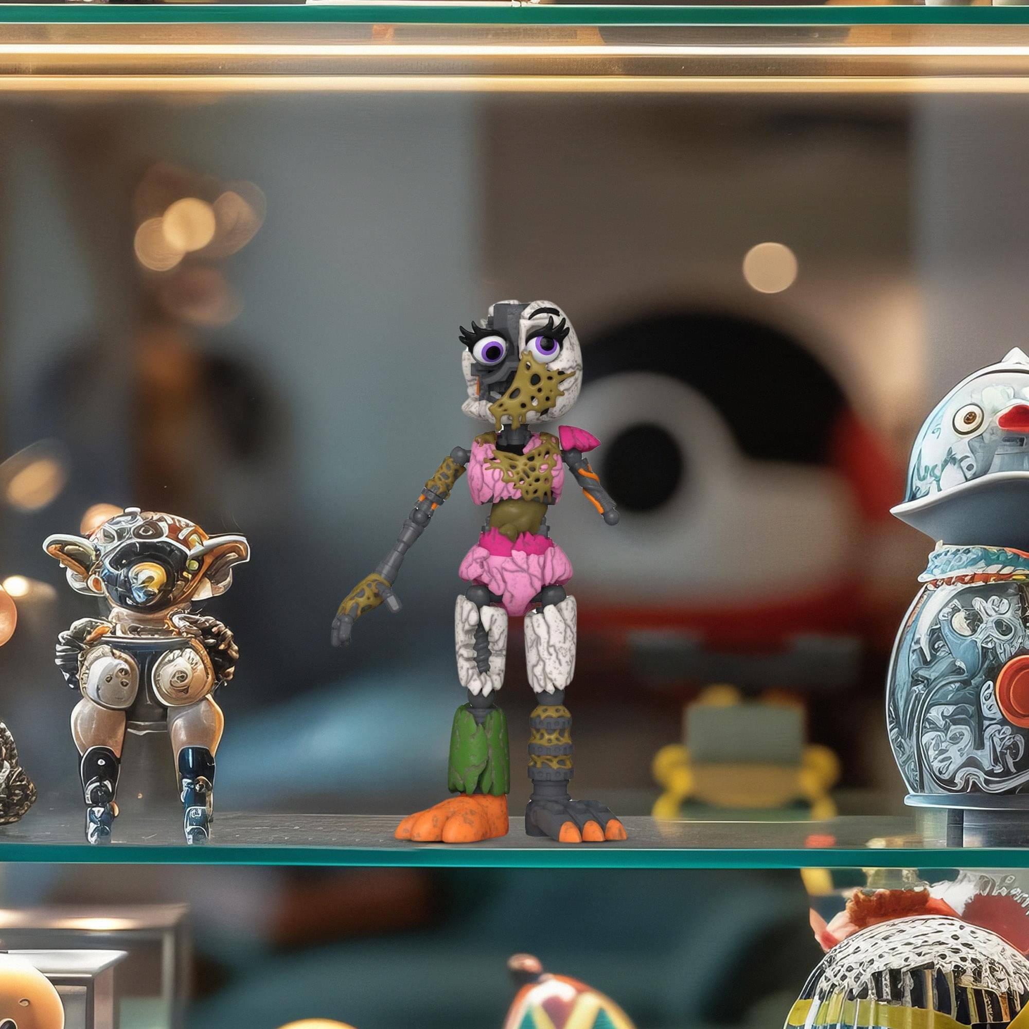 Alt View 3. Funko - Five Nights at Freddy's Security Breach 5 Inch Action Figure | Ruined Chica - Multi-Colored.