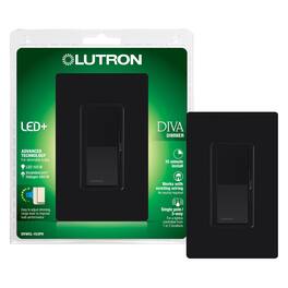Lutron - Diva 150 W Rocker Dimmer Switch 1 pk - Black