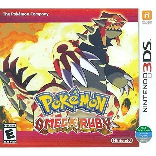 The Pokémon Company  
NINTENDO 3DS  
Pokémon  
OMEGA RUBY  
Nintendo  
Official  
EVERYONE  
ESRB  
Saudi U.A.E Arabia  
Malaysia Singapore