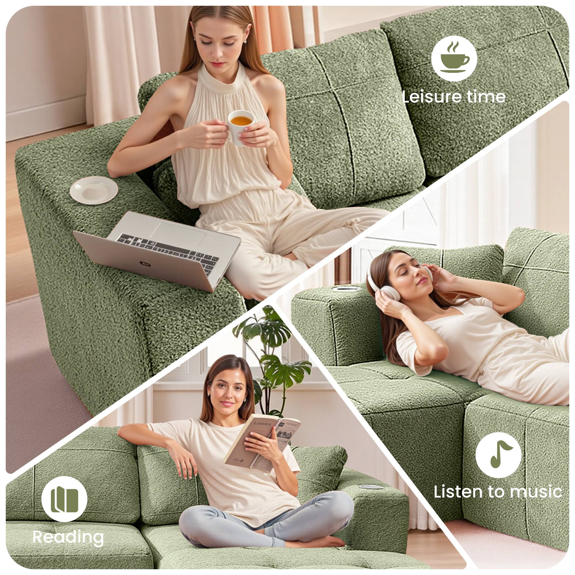 Leisure time  
Listen to music  
Reading