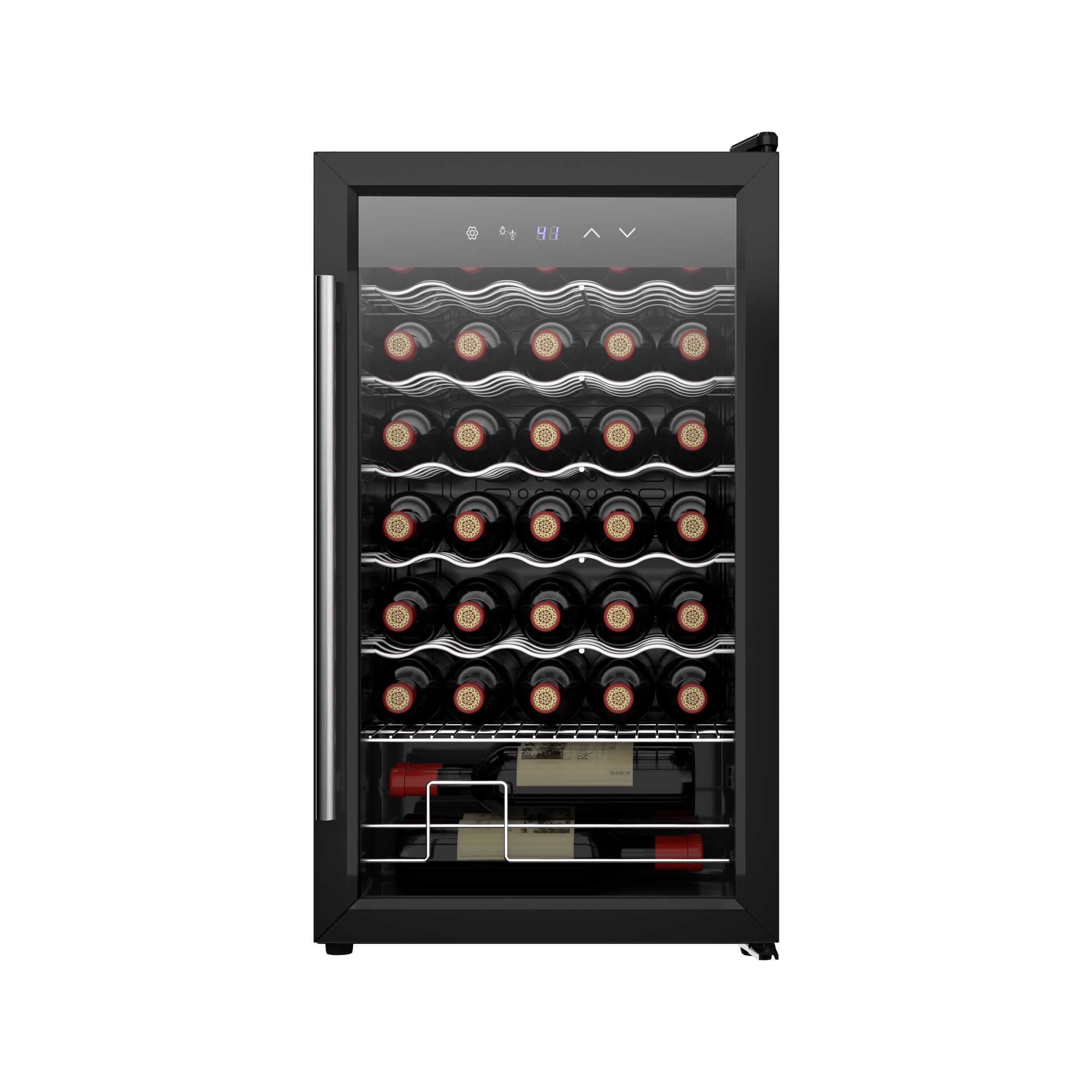 Alt View 7. Famapy - 34 Bottle Compressor Wine Cooler - Stainless Steel Freestanding Wine Fridge with Temperature Control for Home Bar - Black.