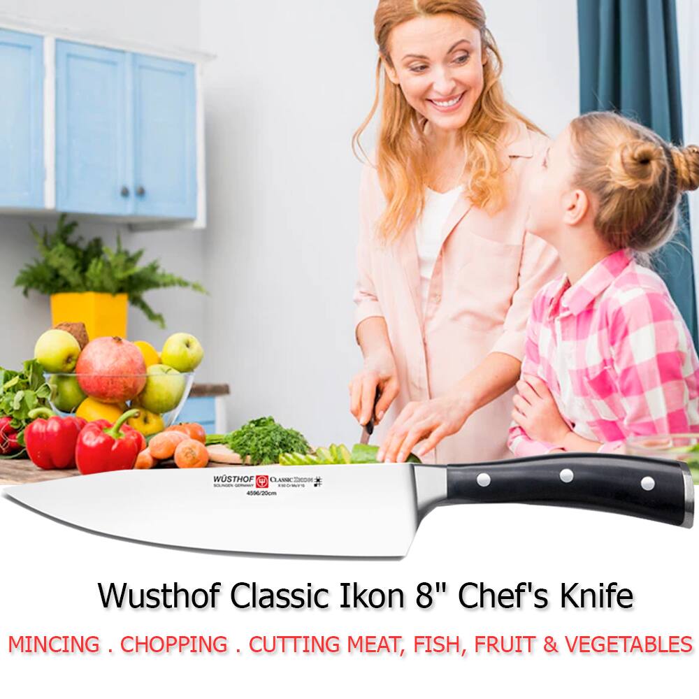 Wusthof Classic Ikon 8" Chef's Knife

MINCING . CHOPPING . CUTTING MEAT, FISH, FRUIT & VEGETABLES