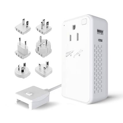 Front. Live At Space - 2000w Travel Converter For Hair Dryer & 200w Convert 220v To 110v Curling Iron Straightener Chargers - 200W World Set (6 SWadAPt Plugs).