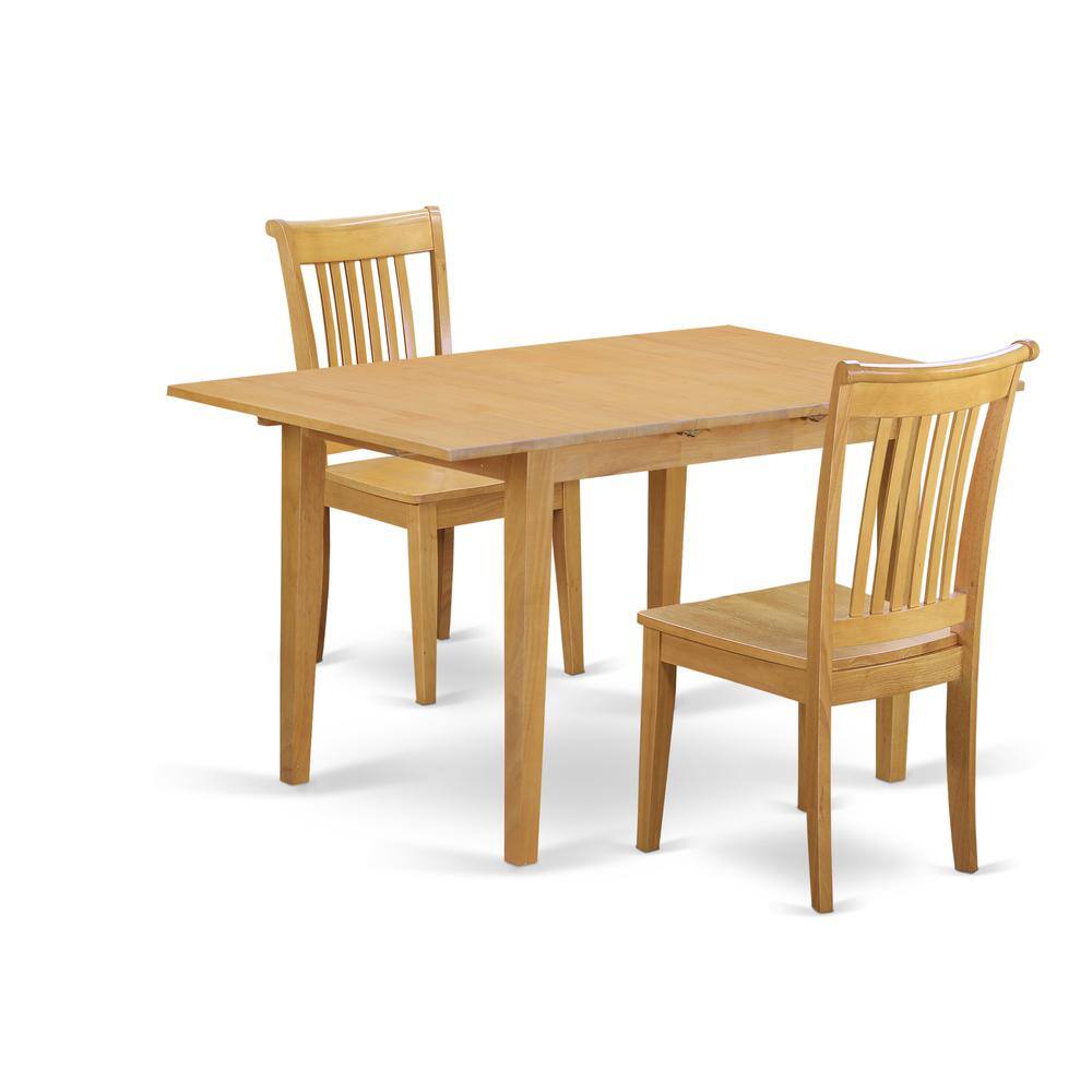 Back. East West Furniture - Dining Room Set Oak - Brown.