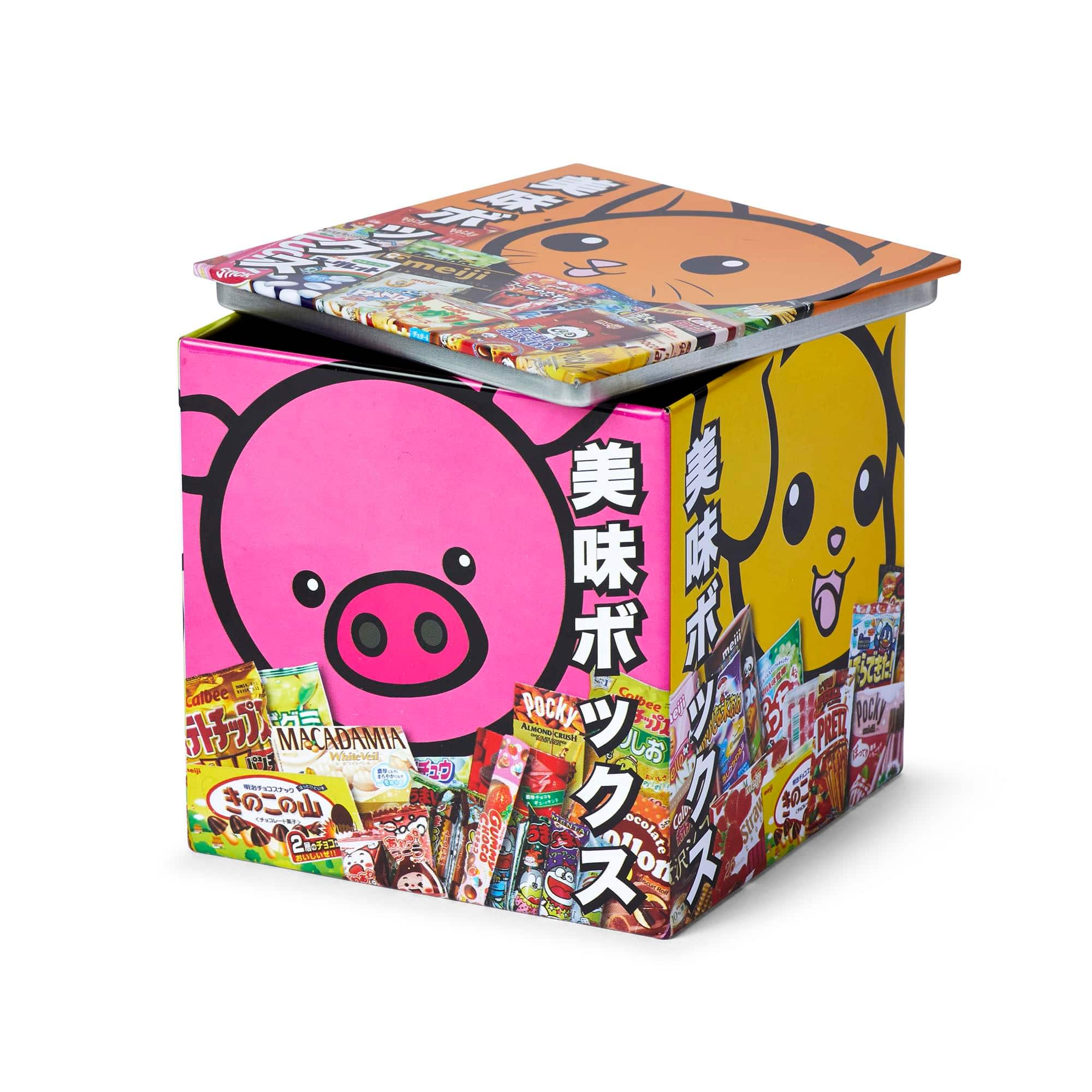 Toynk Dagashi Anime Otaku Japanese Snacks 4 x 4 Inch Tin Storage