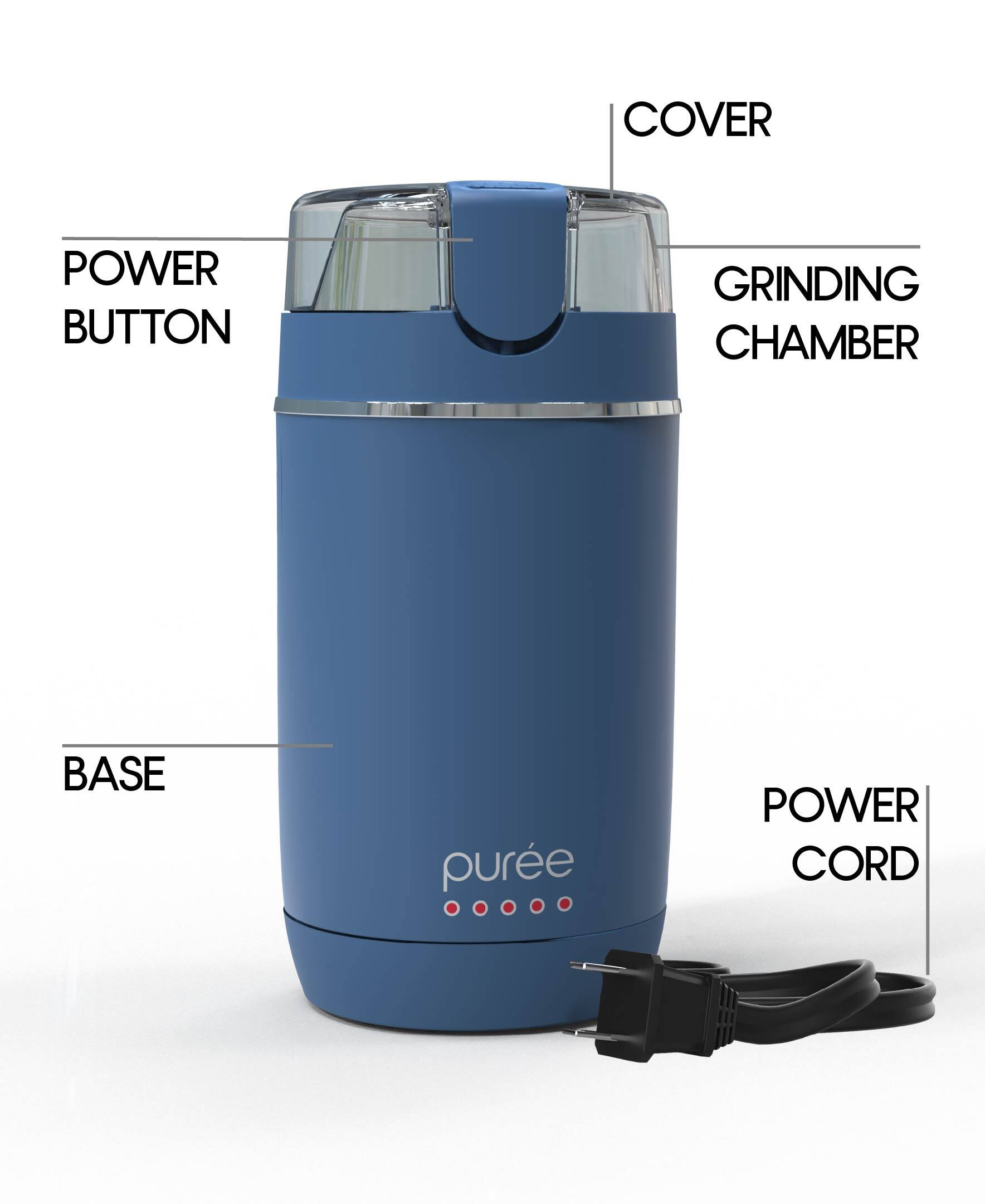 COVER  
POWER BUTTON  
GRINDING CHAMBER  
BASE  
POWER CORD