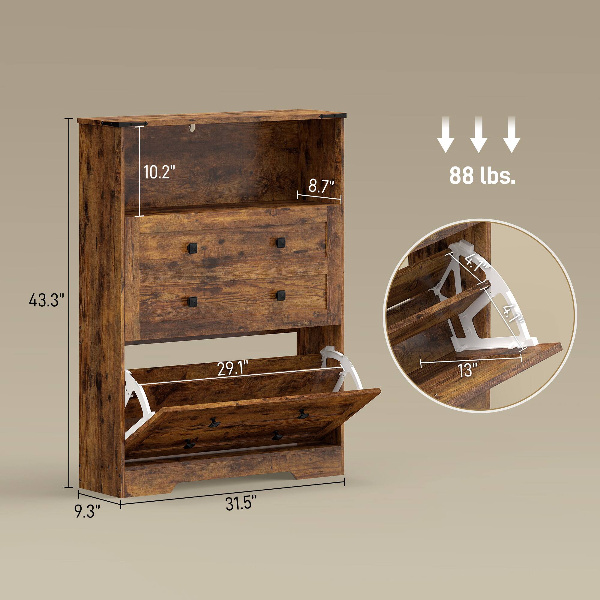 10.2"  
8.7"  
88 lbs.  
43.3"  
29.1"  
13"  
9.3"  
31.5"