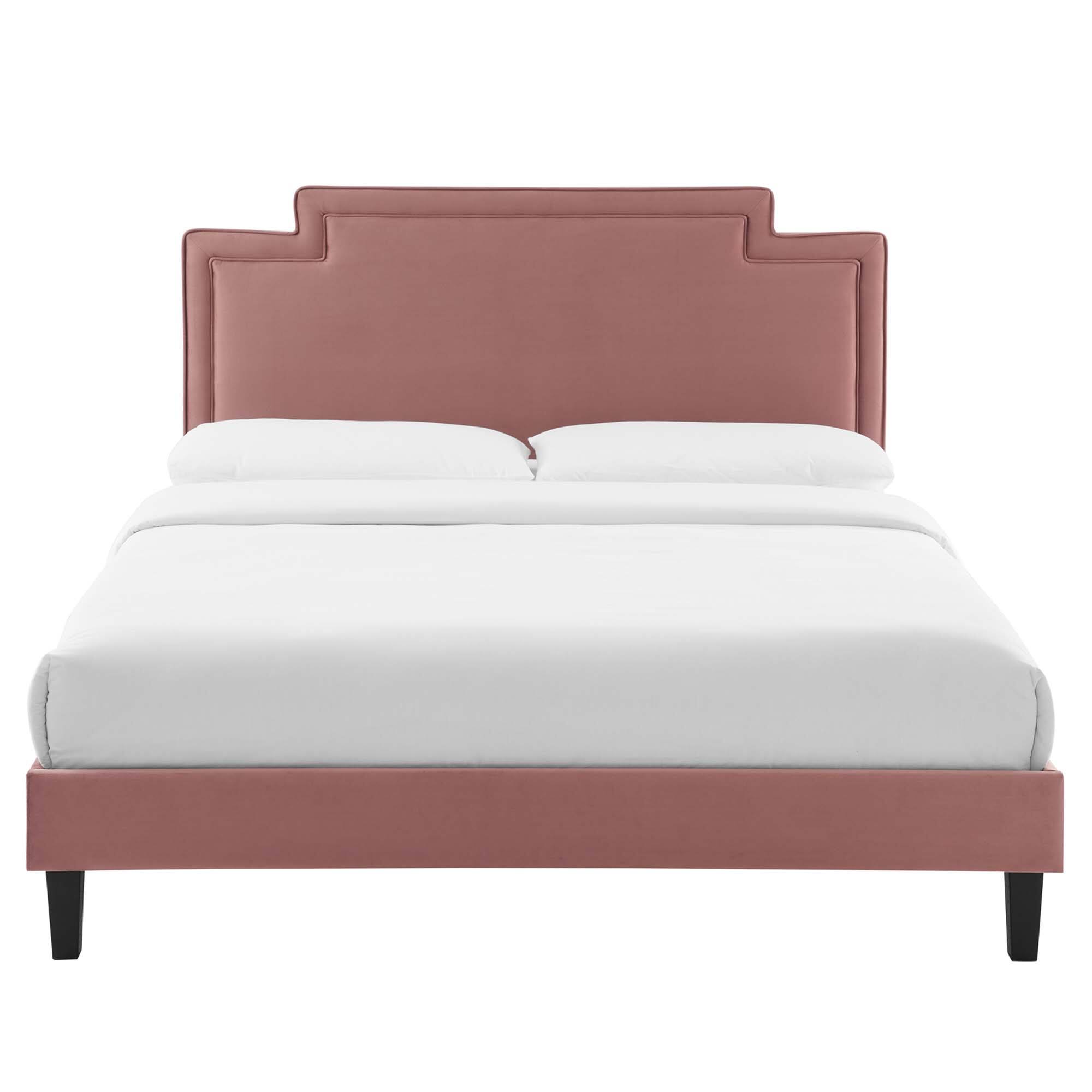 Alt View 9. Modway - Liva Performance Velvet Twin Bed - Red.