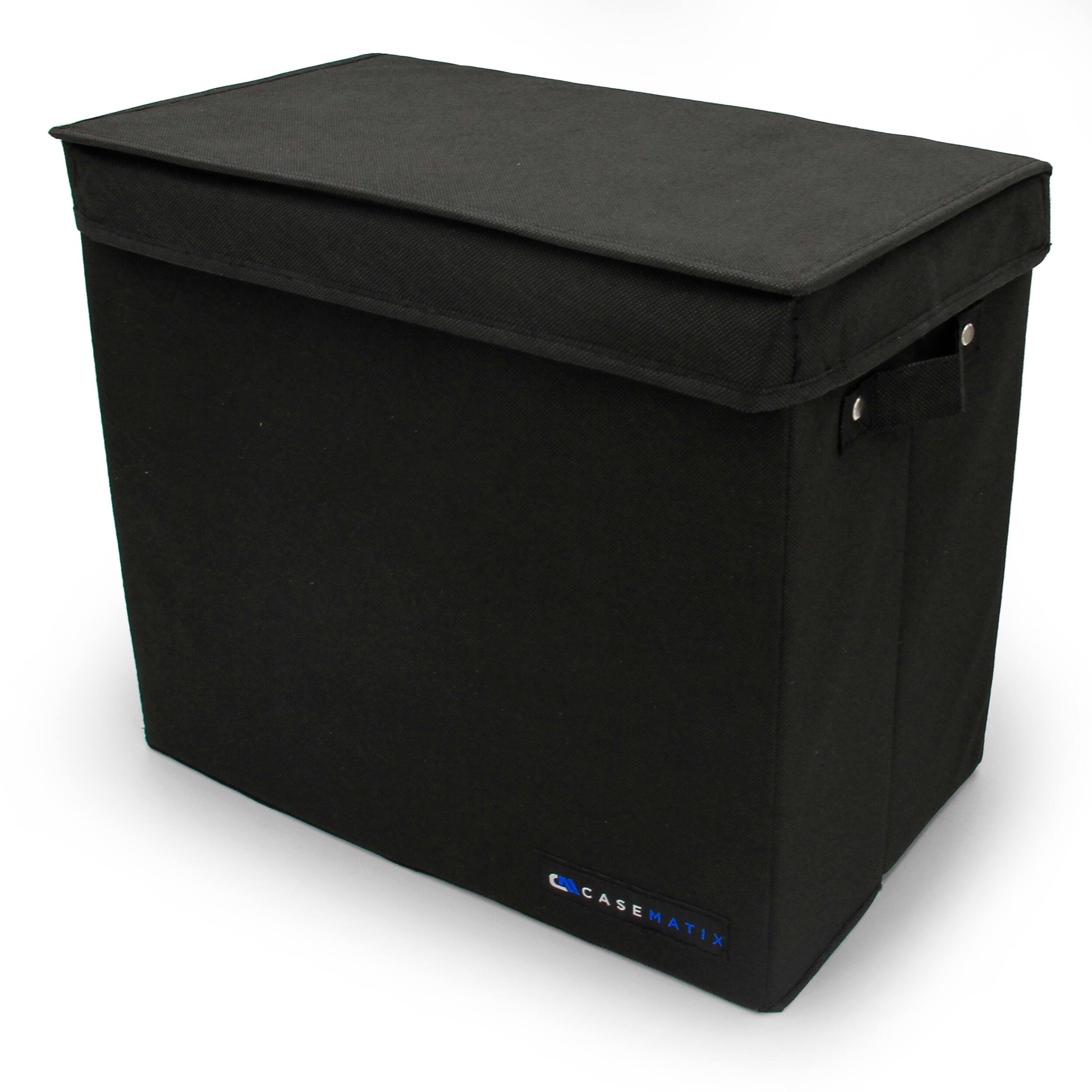 Alt View 5. CASEMATIX - Graded Comic Book Storage Bin Holds 28 Slabs, Lightweight Collapsible Comic Case with Carry Handles & 3 Dividers.