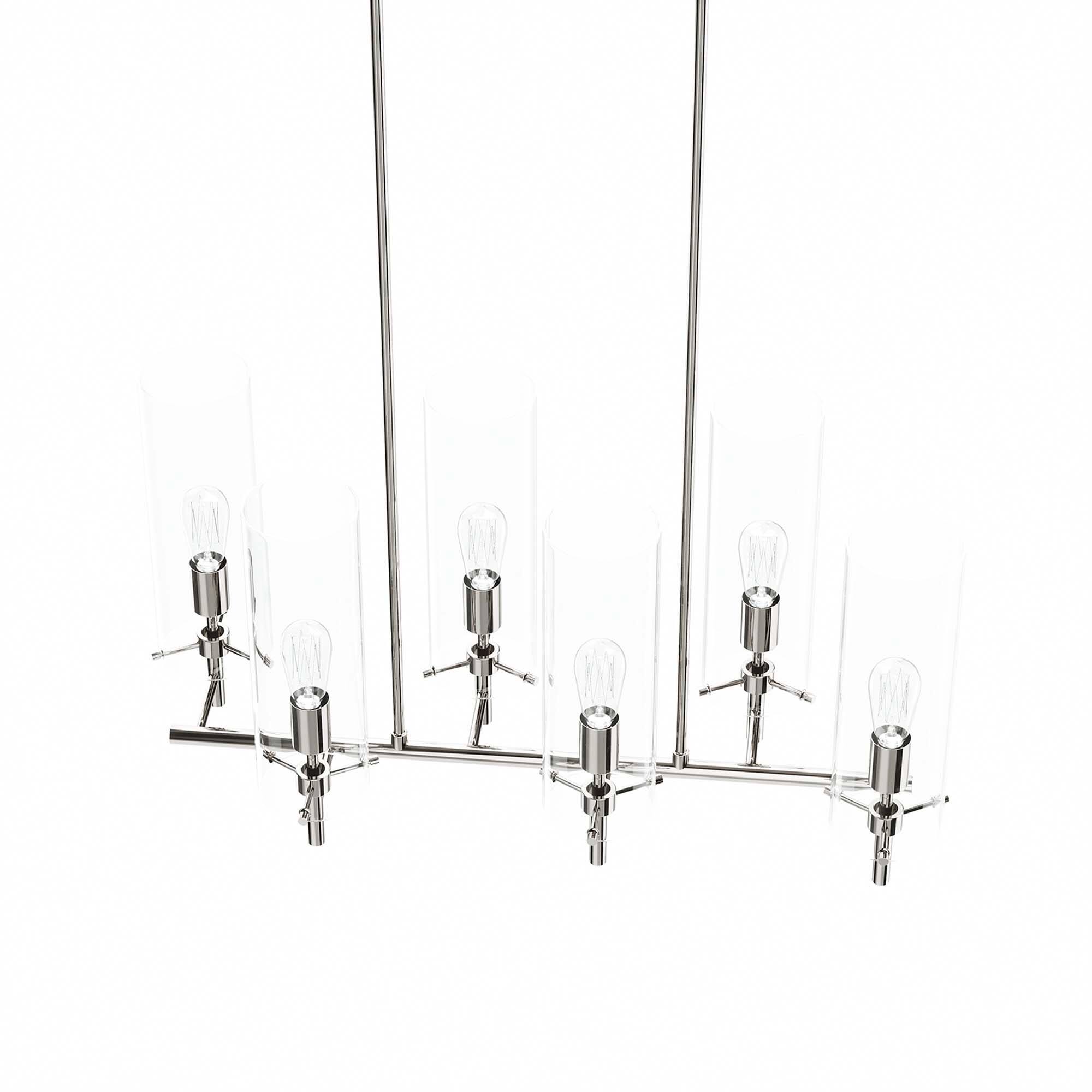 Alt View 2. Modway - Skylark 6-Light Chandelier by Modway - Clear Polished Nickel.