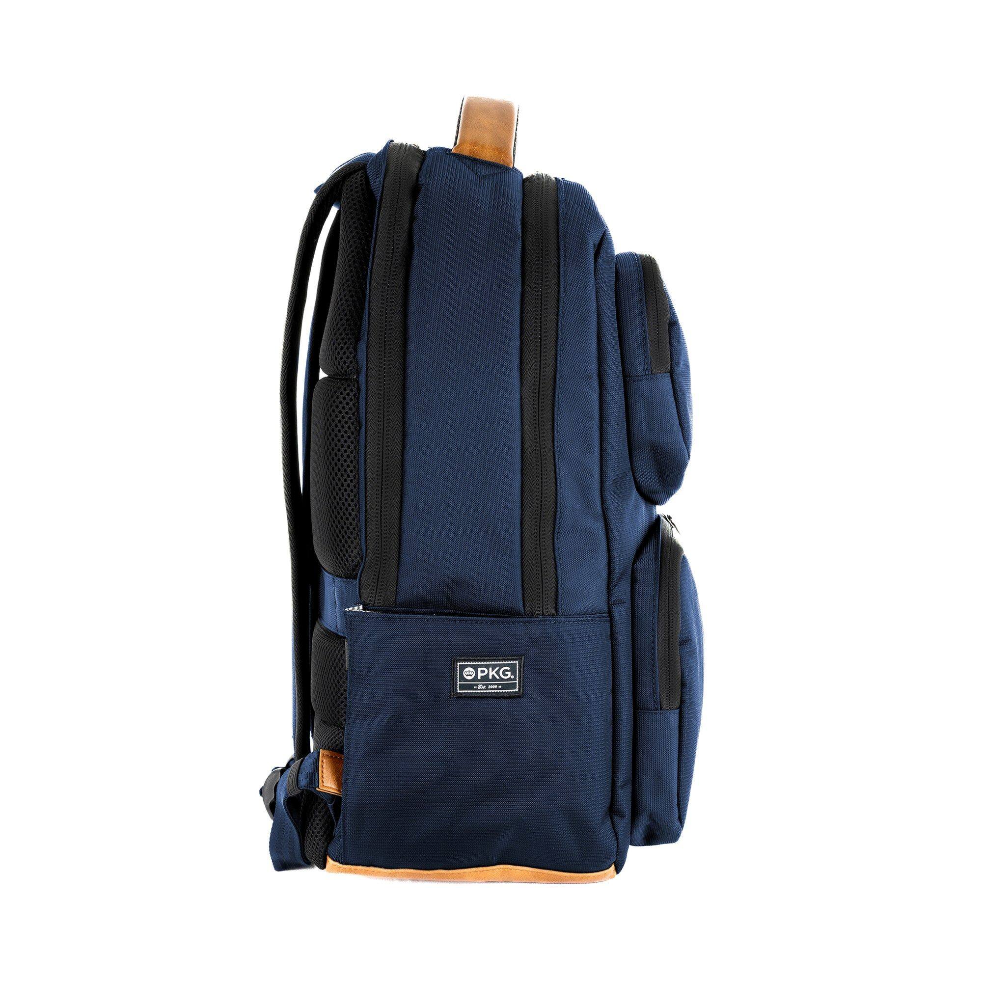 Back. PKG - Aurora Metro Backpack - Navy / Tan.