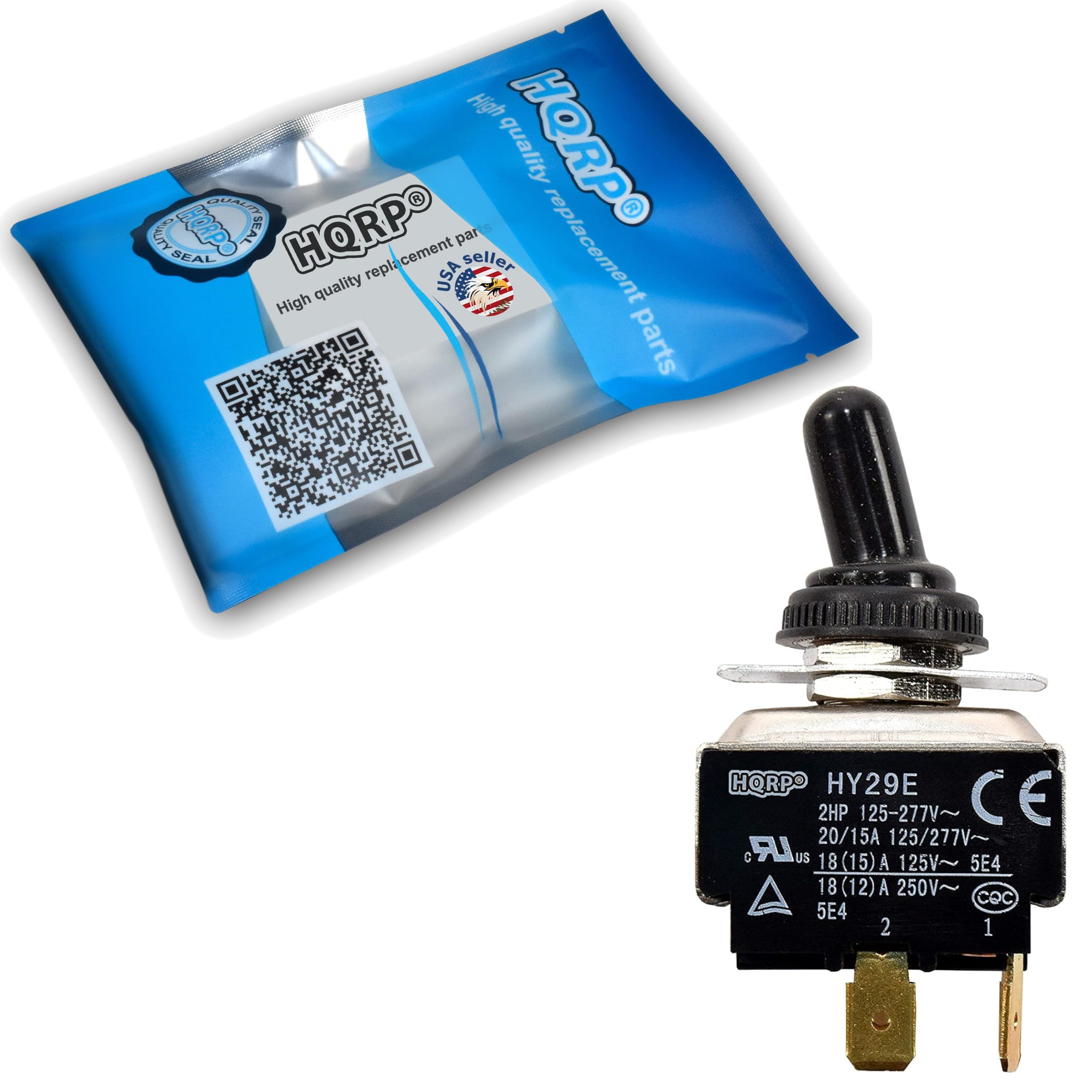 High quality replacement parts  
HQRPO  
USA seller  

HQRPO HY29E  
2HP 125-277V  
CE  
20/15A 125/277V~  
C LR US 18 (15)A 125V~  
5E4  
18 (12) A 250V~  
COC  
5E4  
2  
1