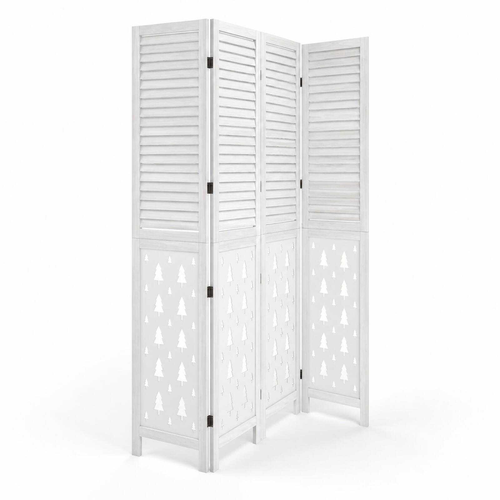 Alt View 9. Costway - Costway 67" Tall Wood Room Divider, 4 Panel, Folding Privacy Screen for Room Separation - White.