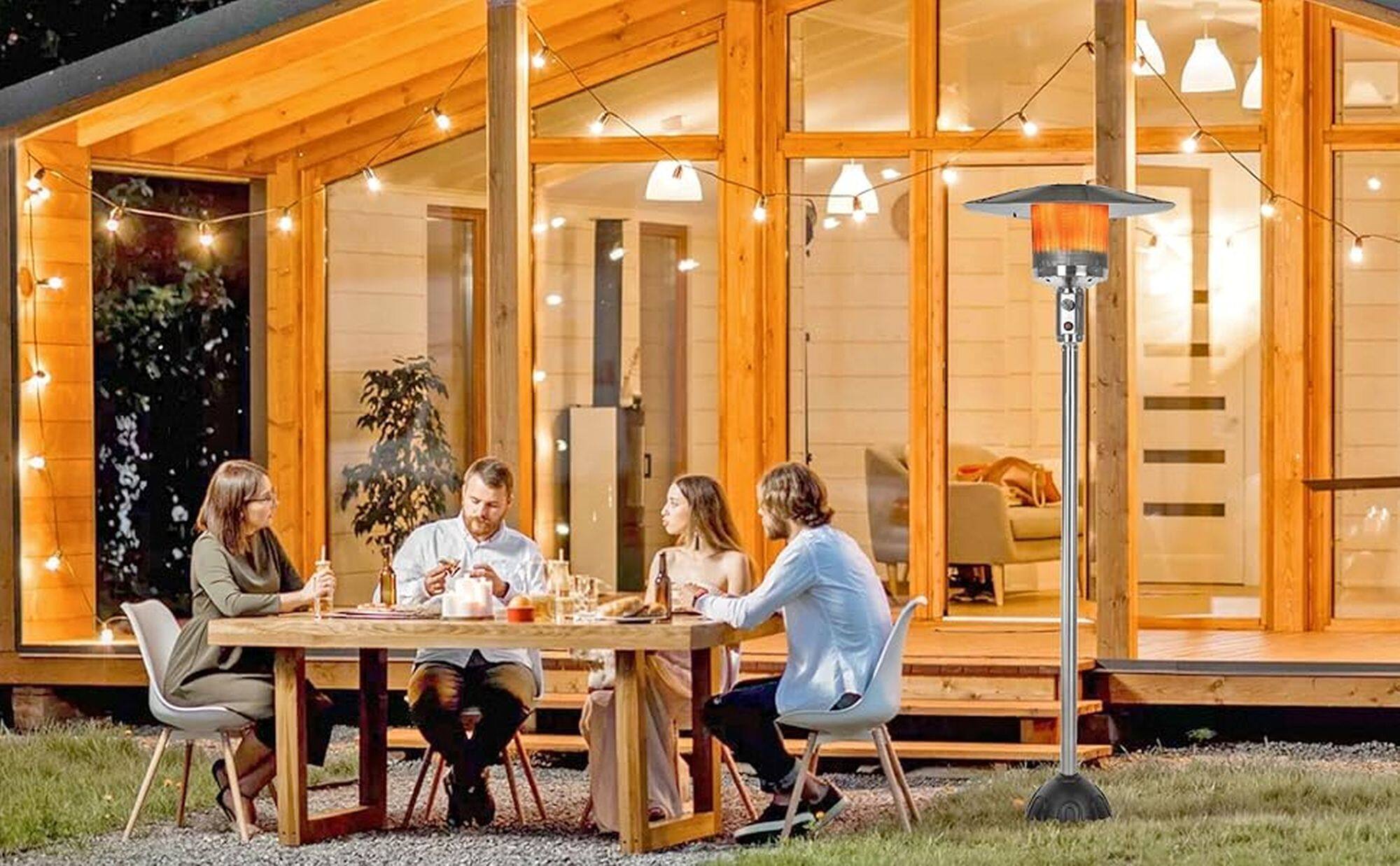 Alt View 18. Fire Sense - Fire Sense Natural Gas Patio Heater 45,000 BTU With Electric Ignition System CSA Approved For Residential - Stainless Steel.