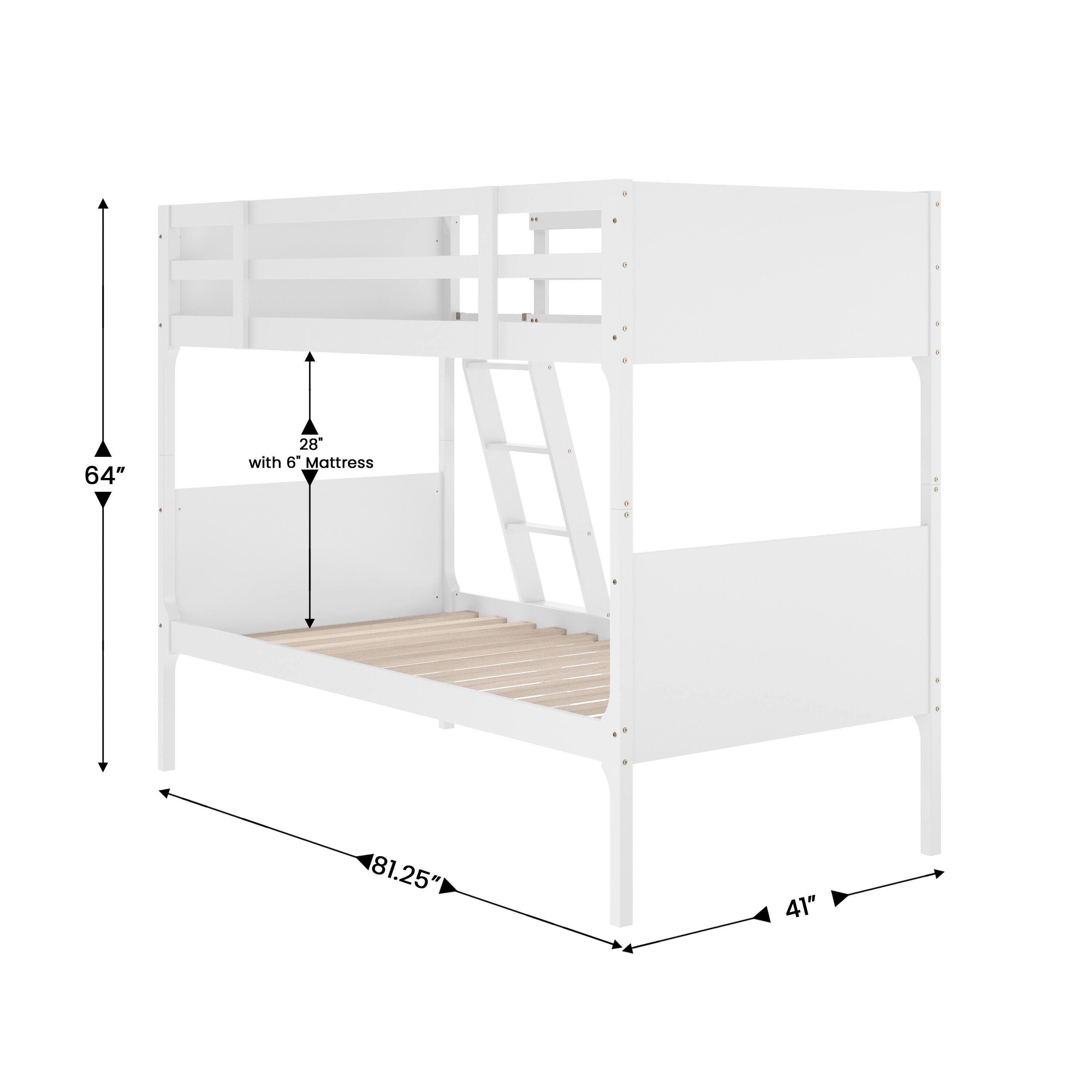 64" 28" with 6" Mattress 81.25" 41"