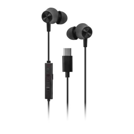 Front. Helix - Ultrabuds Noise Cancelling USB-C Earbuds - Black.