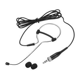 Unique Bargains - Ear Hook Headset Microphone Single Over Ear Omnidirectional Wired Condenser with 3.5mm Female Screw Plug 3.9ft Cable - Black