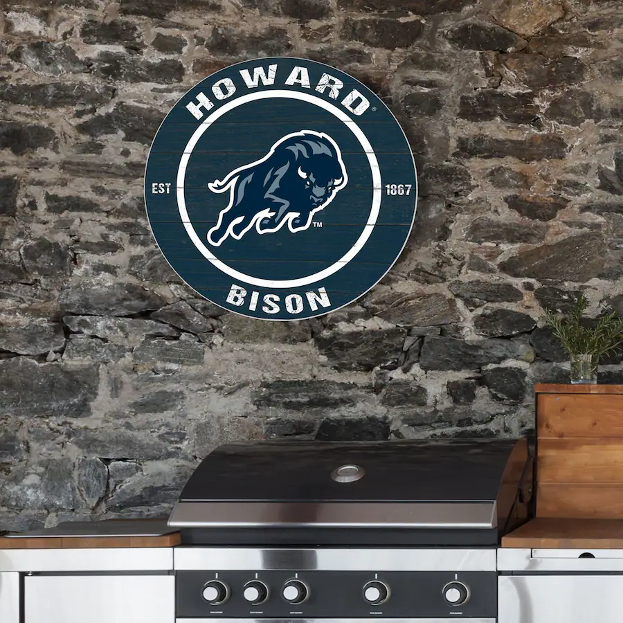 Jardine Howard Bison 20'' x 20'' Indoor/Outdoor Circle Sign Blue ...