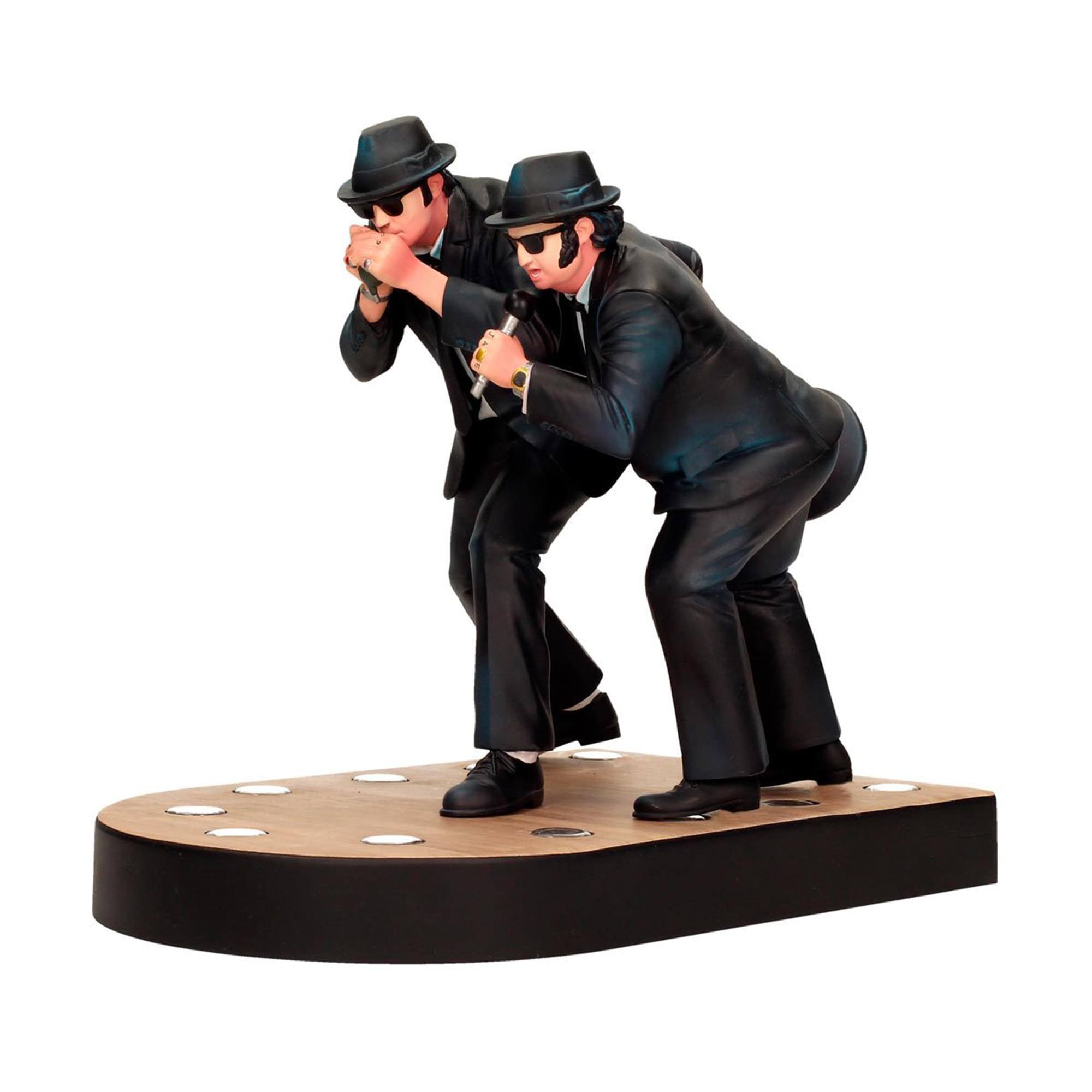 Alt View 1. SD Toys - The Blues Brothers Jake and Elwood 7-Inch Figure Set With Light-Up Stage - Black.