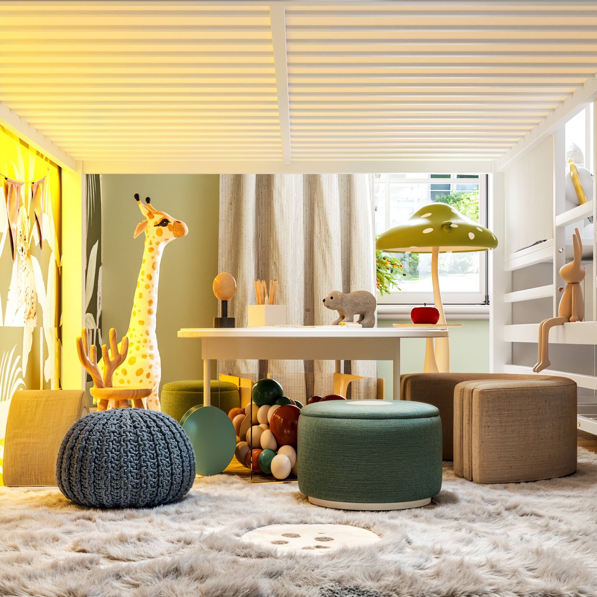 Alt View 1. Anysun - Full Low Loft Bed w/ Multi-Storage, Fabric Drawers & Shelves, Storage Stairs, Lights, Under-Bed Space - White.