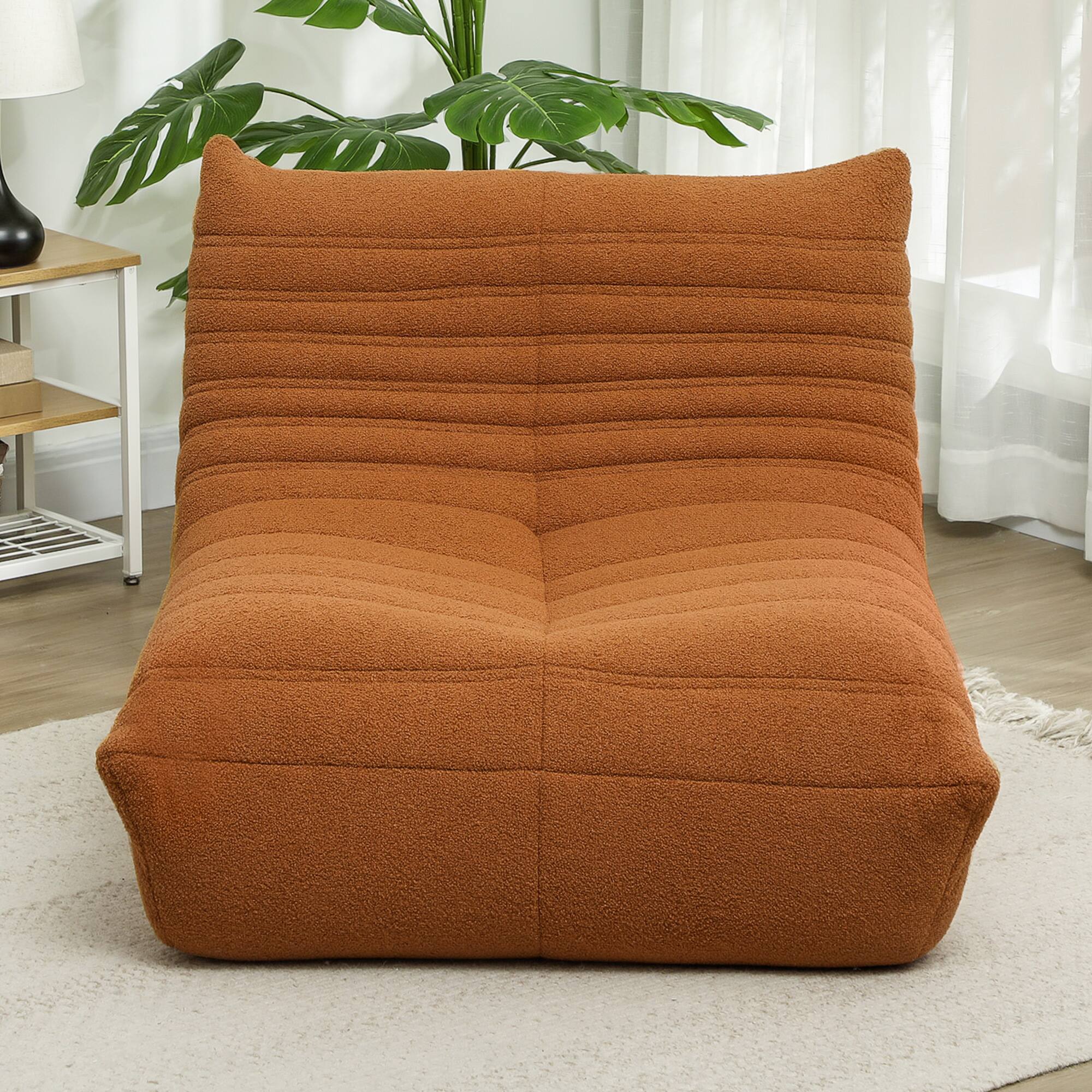 Alt View 8. Homcom - Bean Bag Chair for Adults, Giant Fireside Chair Lazy Sofa with High Density Comfortable Foam for Living Room, Bedroom - Brown.
