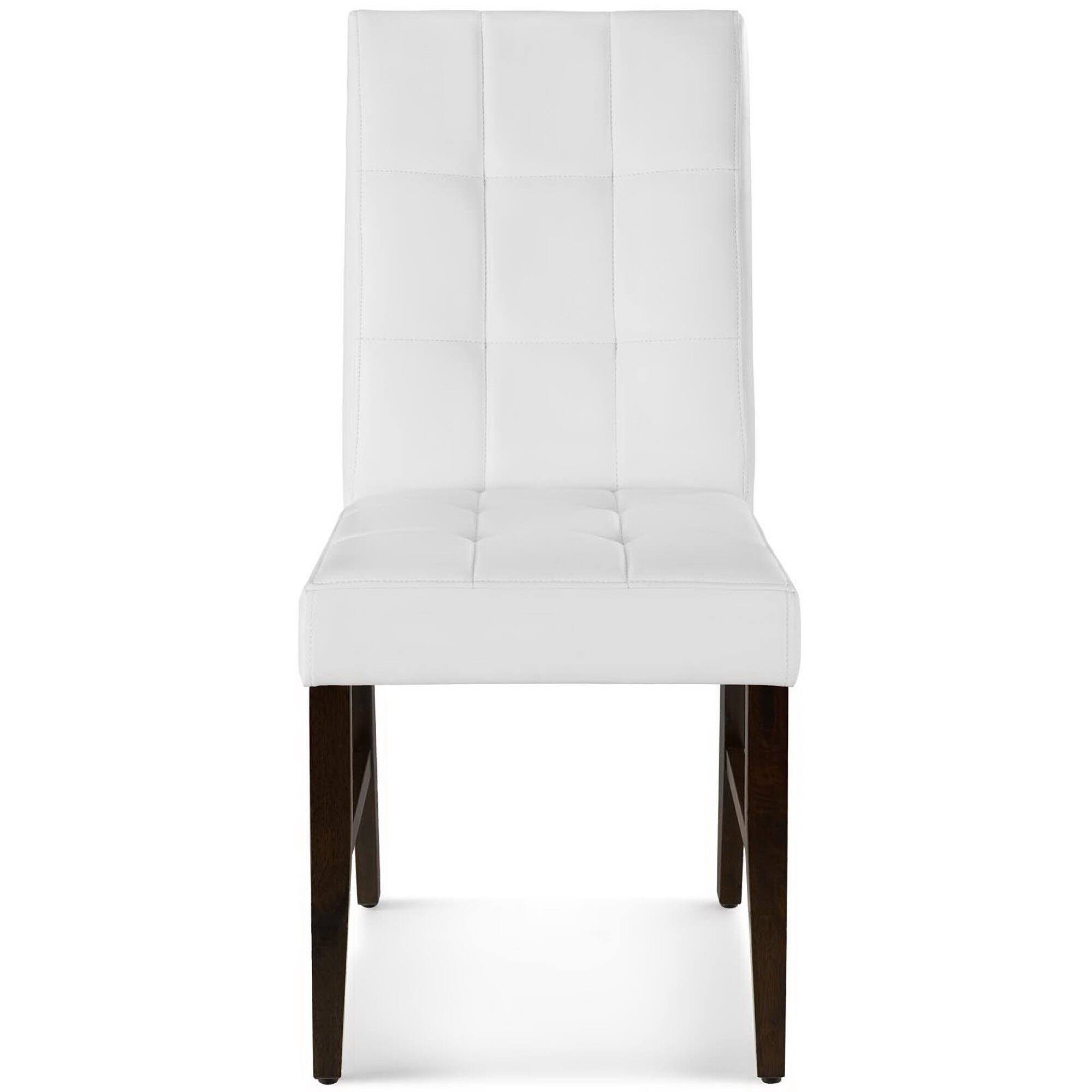 Alt View 3. Modway - Promulgate Biscuit Tufted Upholstered Faux Leather Dining Side Chair Set of 2 by Modway - White.
