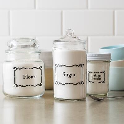Flour  
Sugar  
Baking Powder