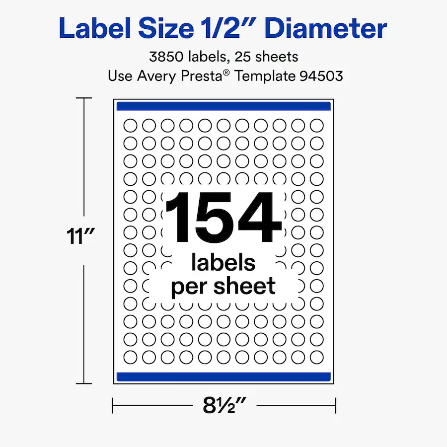Staples Ronde Labels Avery Avery® Matte Round Labels, 1/2