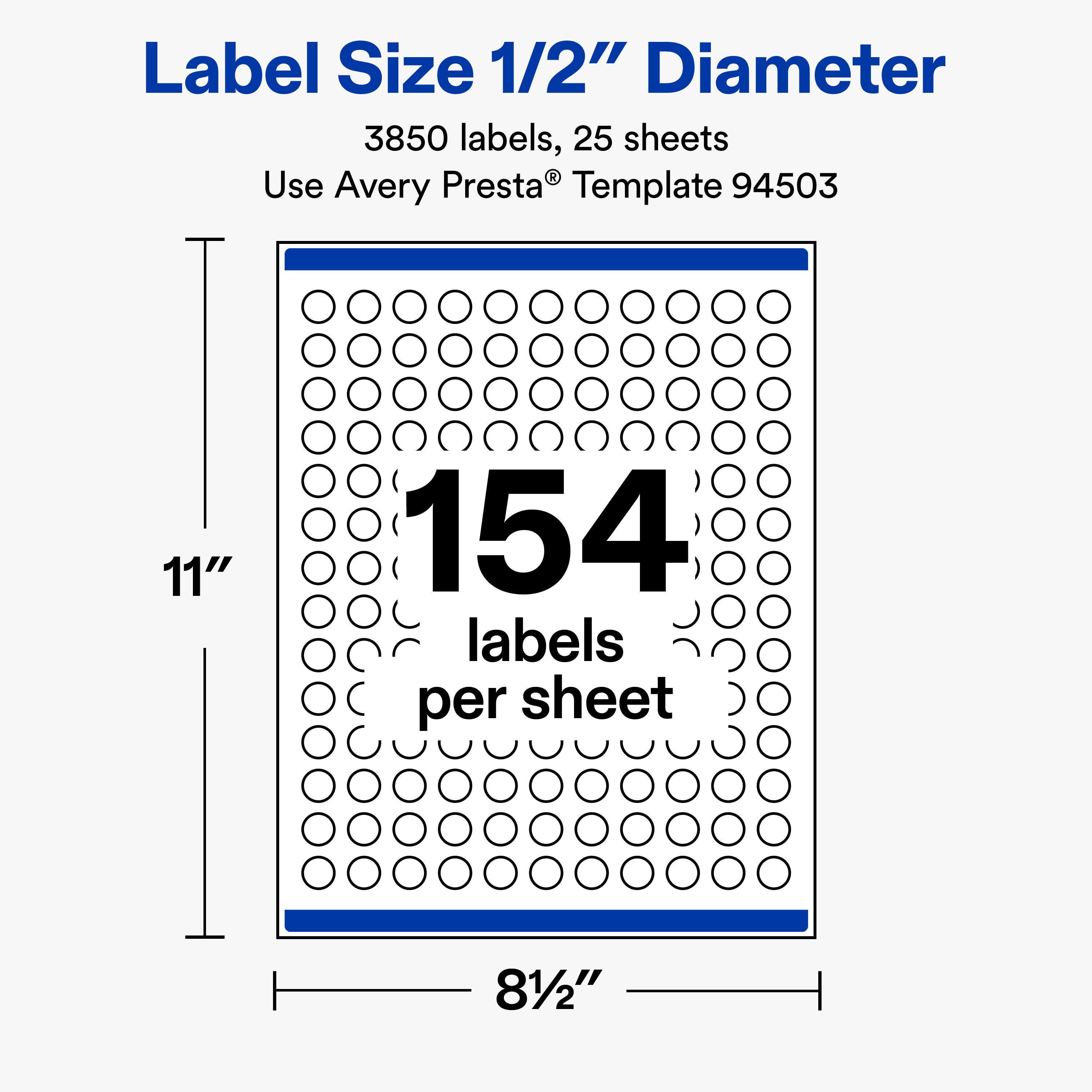Avery Avery® Matte Round Labels, 1/2