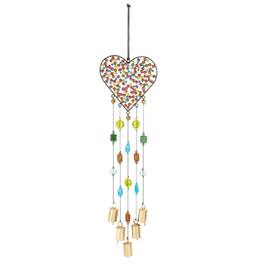 Ganz - Beaded Heart Metal Wind Chime Outdoor Garden Windchime 30 Inch Multicolor