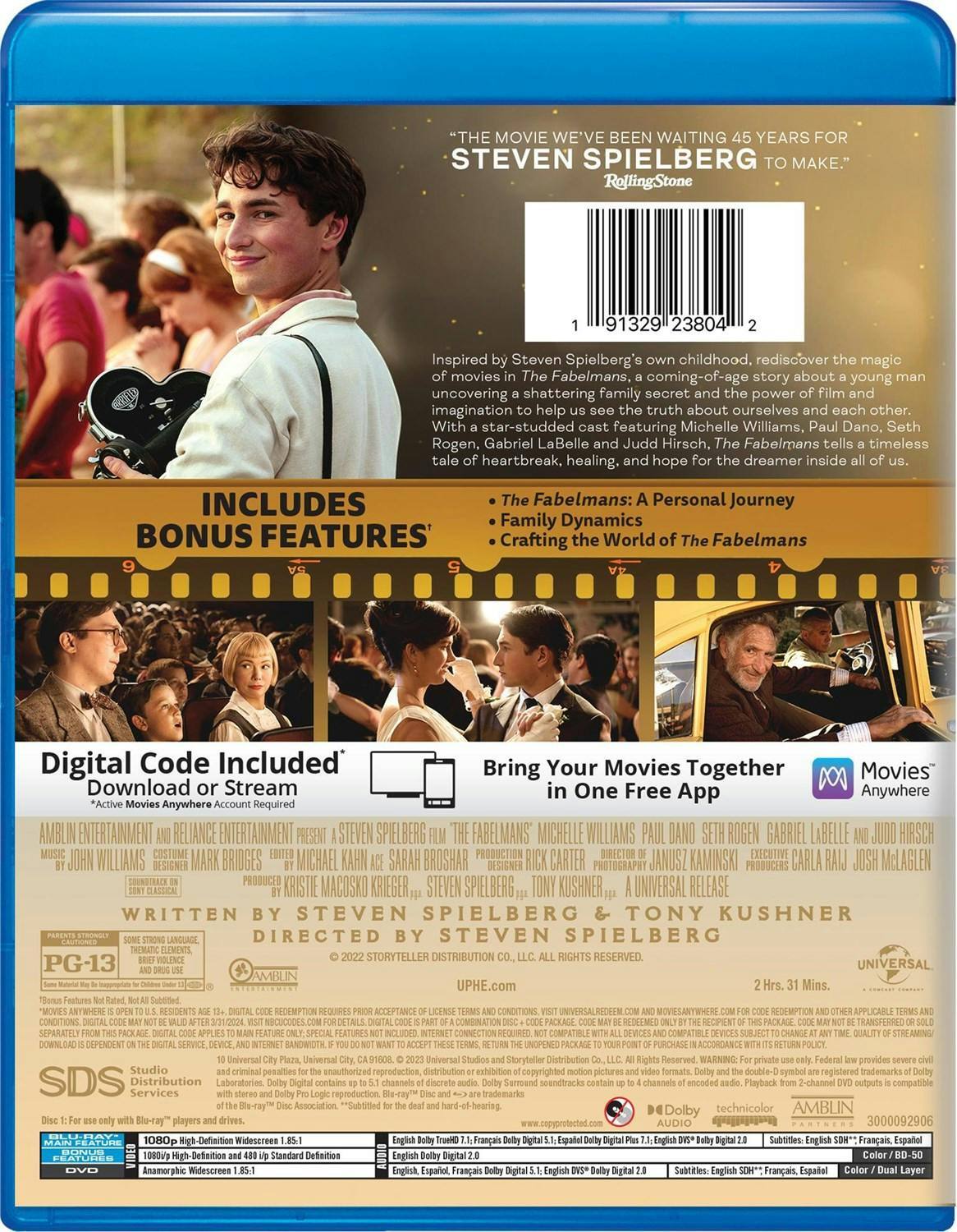 Back. The Fabelmans (with DVD) [Blu-ray].
