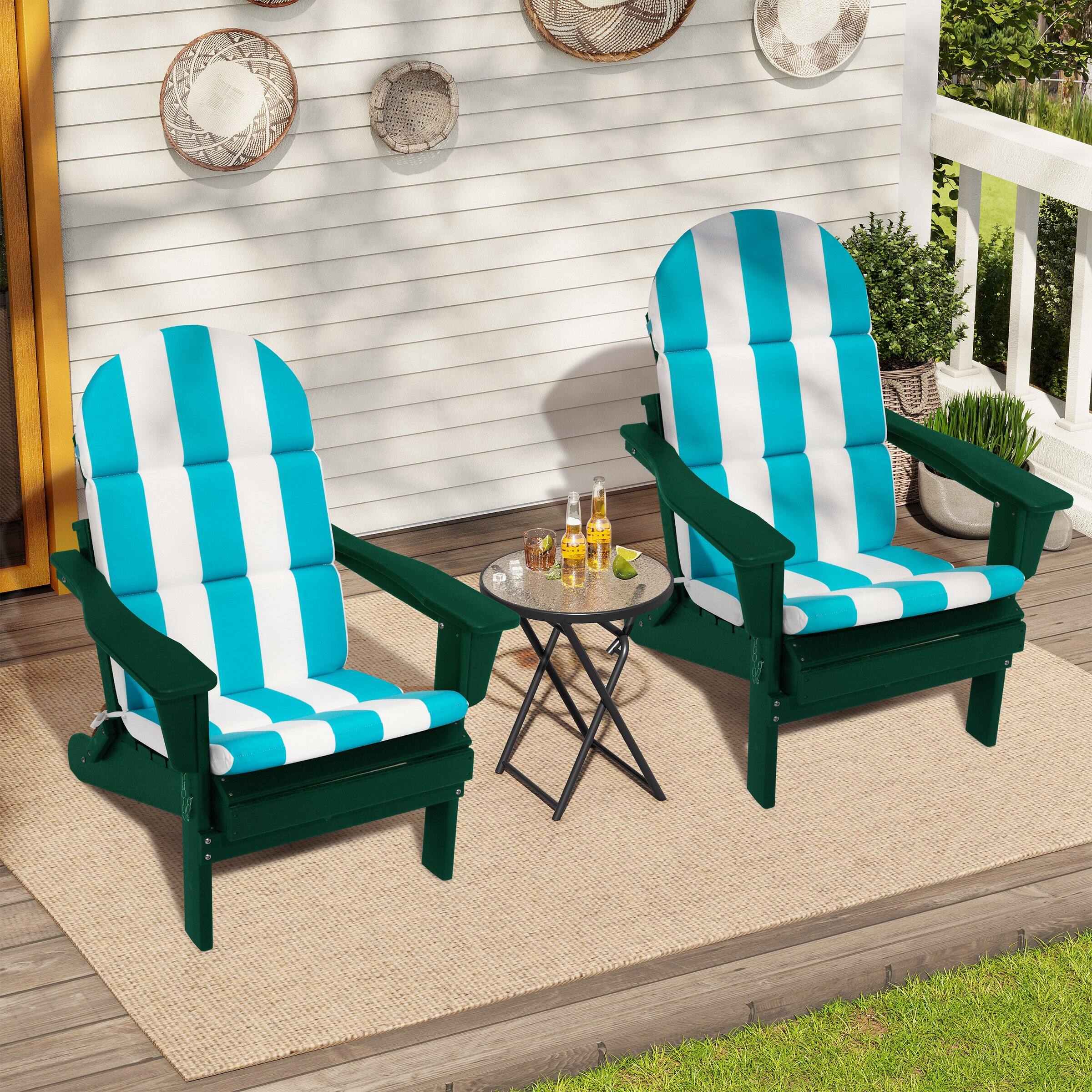 Alt View 4. Crestlive Products - Crestlive Products Outdoor Adirondack Patio Chair Cushion - Blue white.