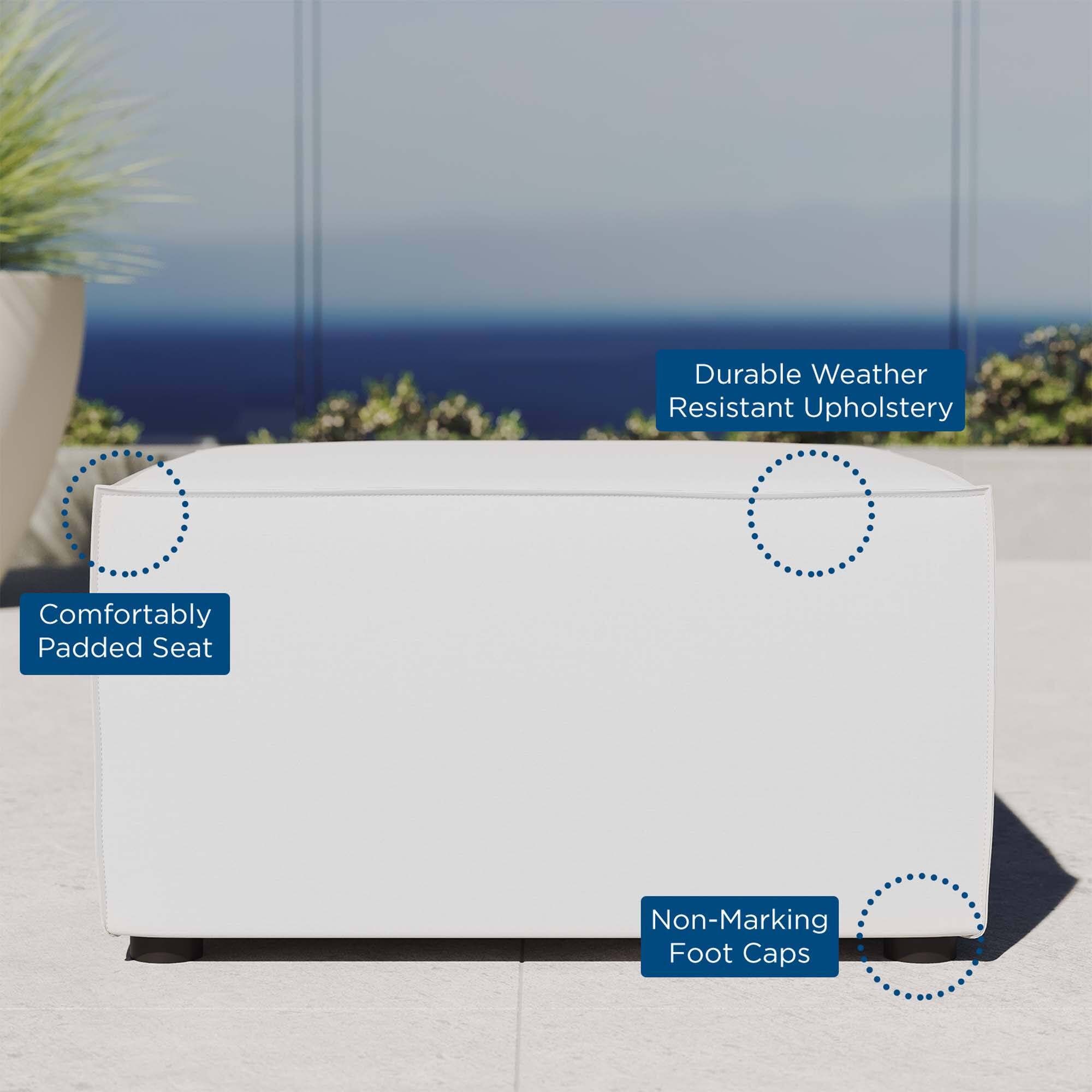 - Durable Weather Resistant Upholstery
- Comfortably Padded Seat
- Non-Marking Foot Caps