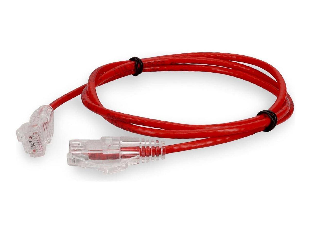 Alt View 1. AddOn - AddOn 10ft Red CAT 6 Slim PVC Ethernet Cable Snagless Clear-Claw RJ-45 M/M.