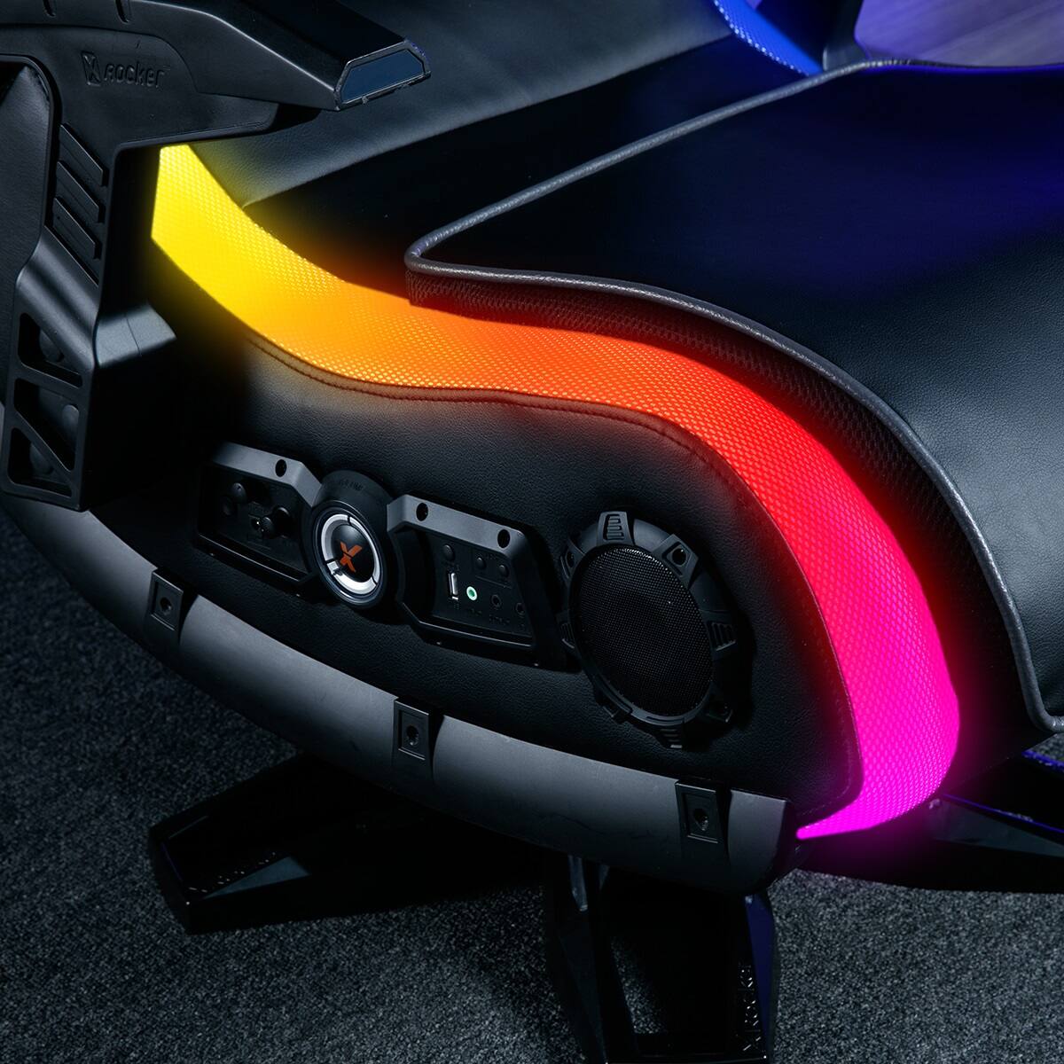 Alt View 16. X Rocker - Evo Elite 4.1 Gaming Chair with Built-in Audio Surround Sound System - Black.