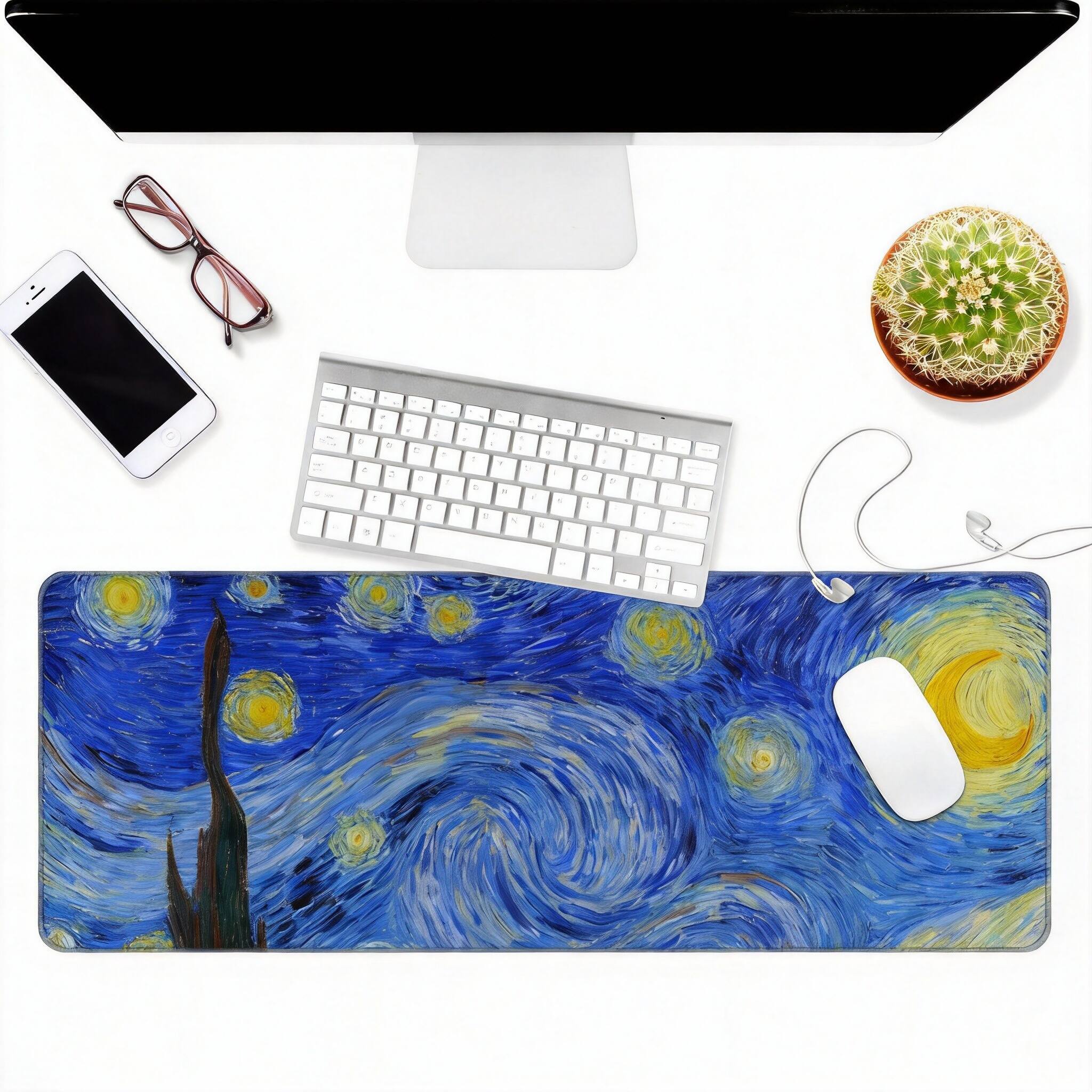 Alt View 2. Frangdom - Starry Night Gaming Mouse Pad Stitched Edge Desk Mat 31.5*11.8*0.08 - Beach.