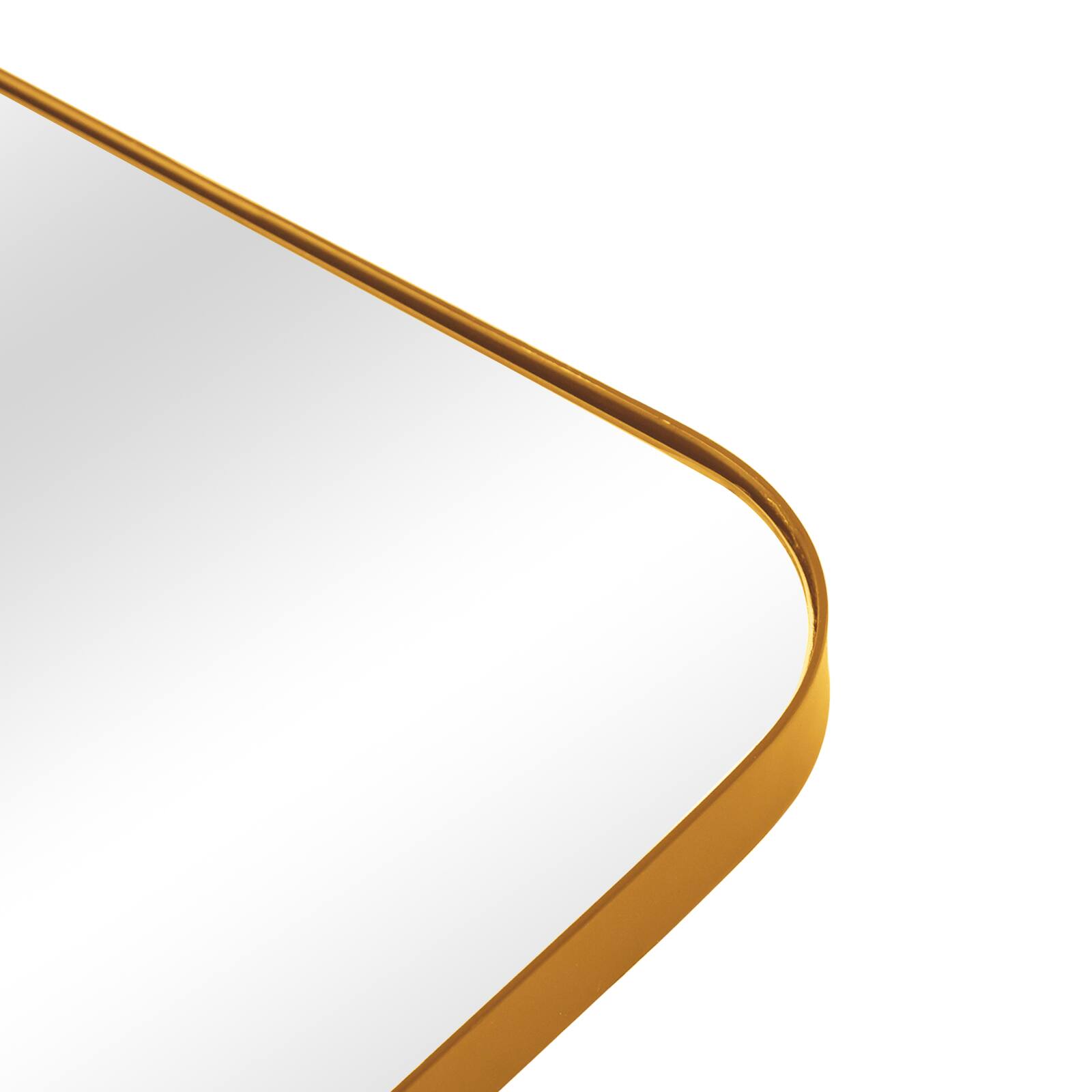 Alt View 2. Lirago - Wrought Iron Swivel Mirror Tempered Glass Gold 23"H x 0.98"D x 32"W - Gold.