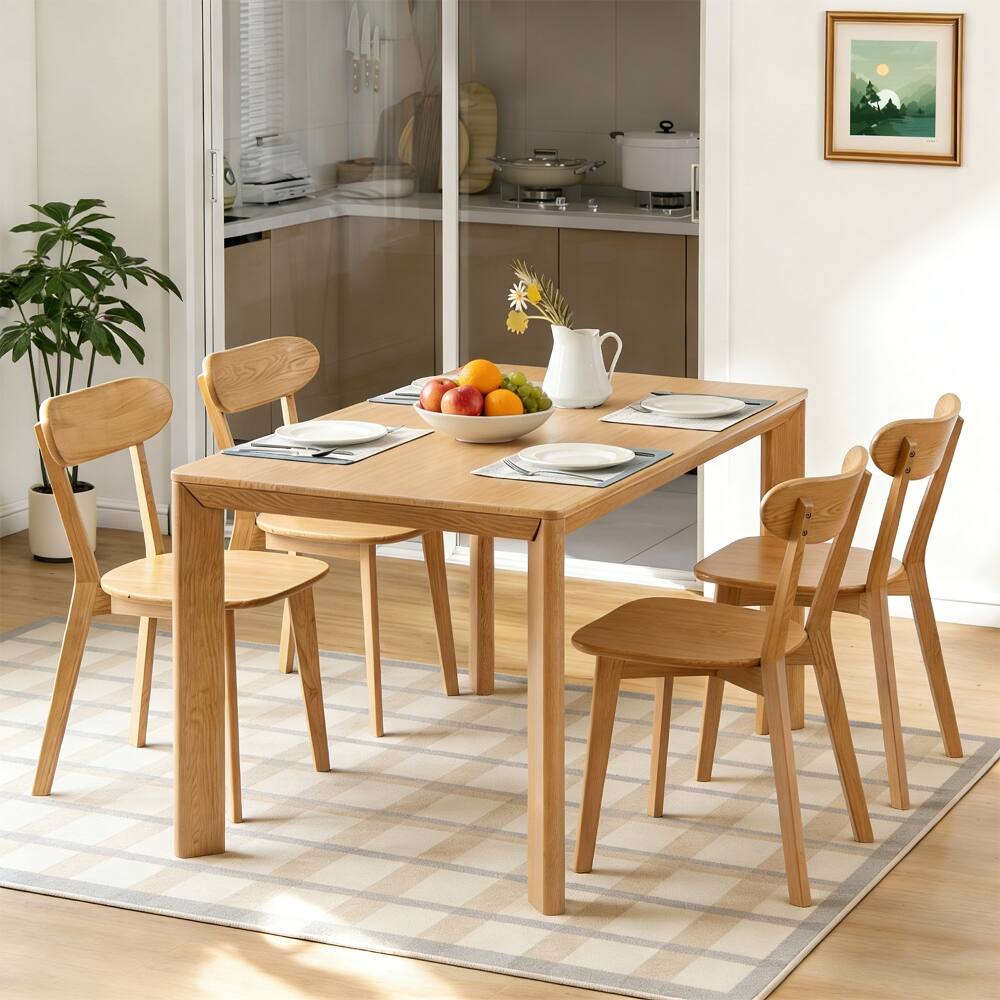 Alt View 2. Loheer - Loheer Solid Wood Dining Chairs Set of 2 Mid Century Modern Natural Wood Kitchen Chairs Curved Backrest - Natural Wood.