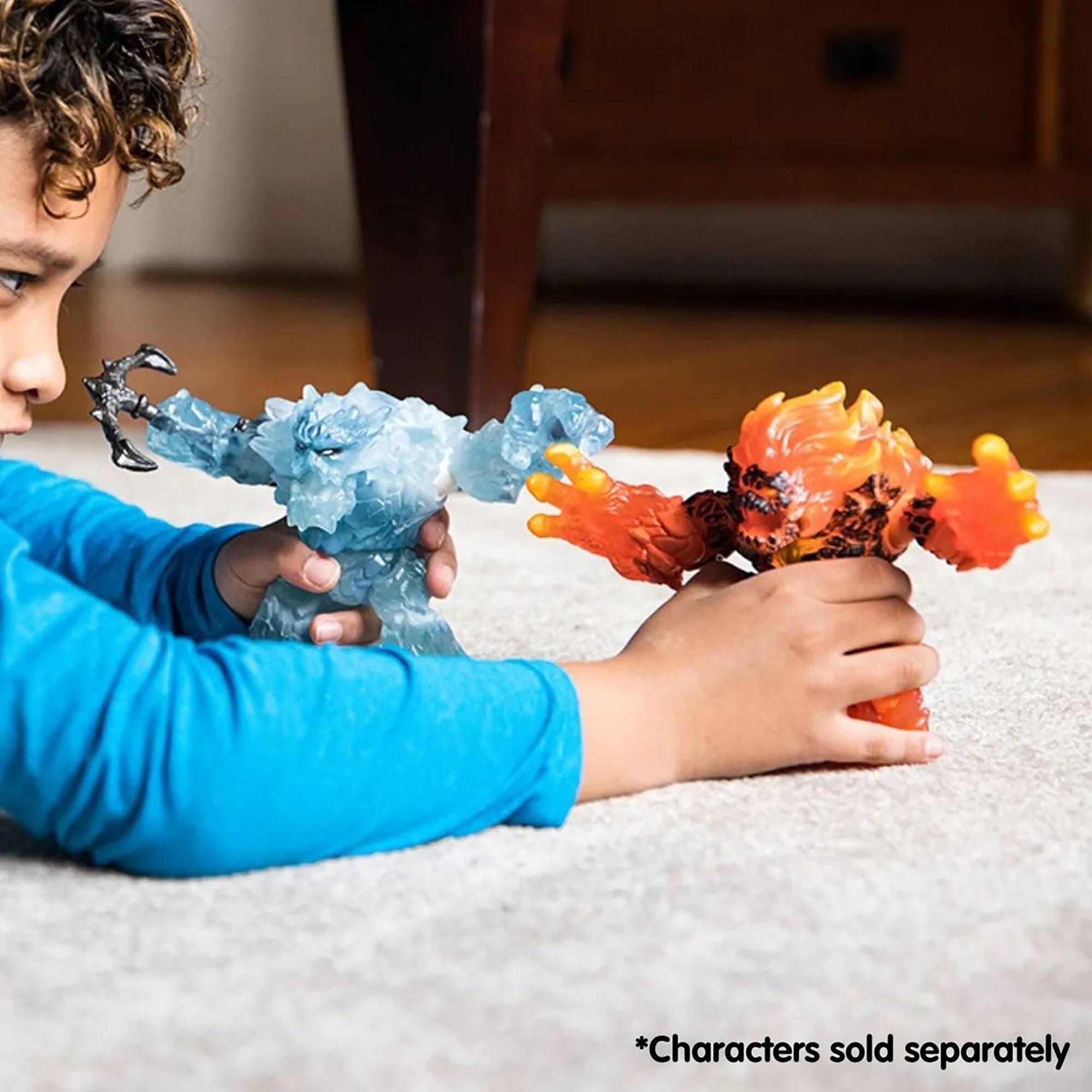 The text on the image reads, "Characters sold separately."