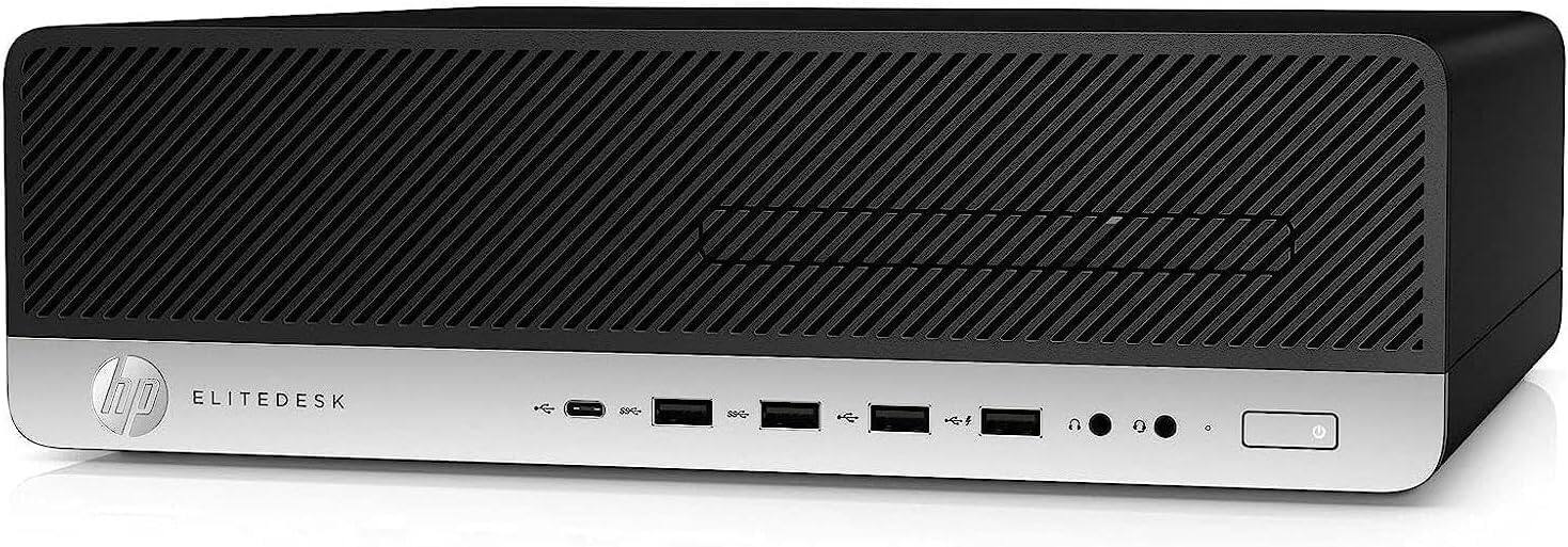 Back. HP - HP EliteDesk 800 G3 SFF Desktop PC, Intel Core i5-6500, 16GB RAM, 256GB SSD, WiFi, Keyboard Mouse, Win11 Pro - Black.