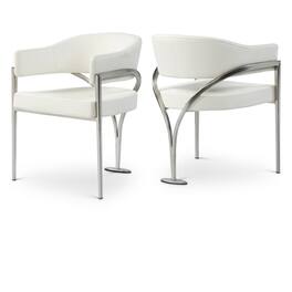 Meridian Furniture - Madelyn Cream Vegan Leather Dining Chair, Set of 2 - Beige