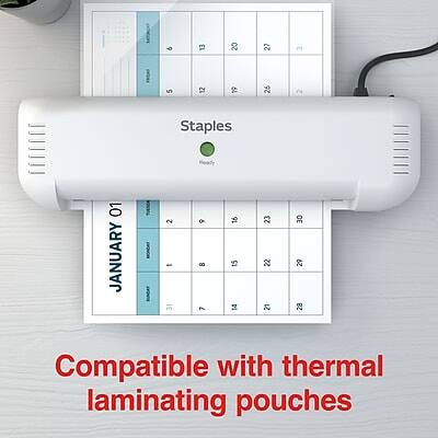 3 5 Staples Ready 01 JANUARY 2 - 31  
Compatible with thermal laminating pouches