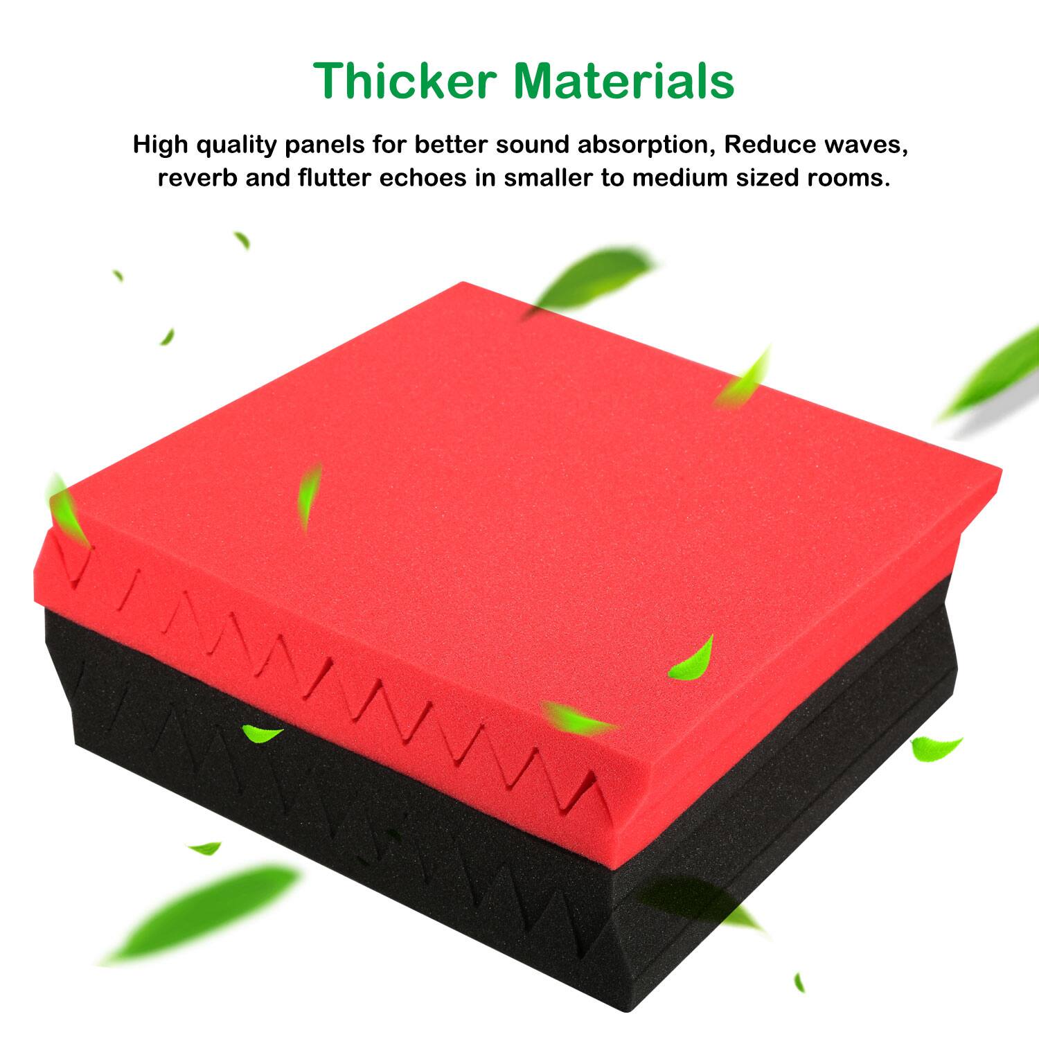 Thicker Materials

High quality panels for better sound absorption, Reduce waves, reverb and flutter echoes in smaller to medium sized rooms.