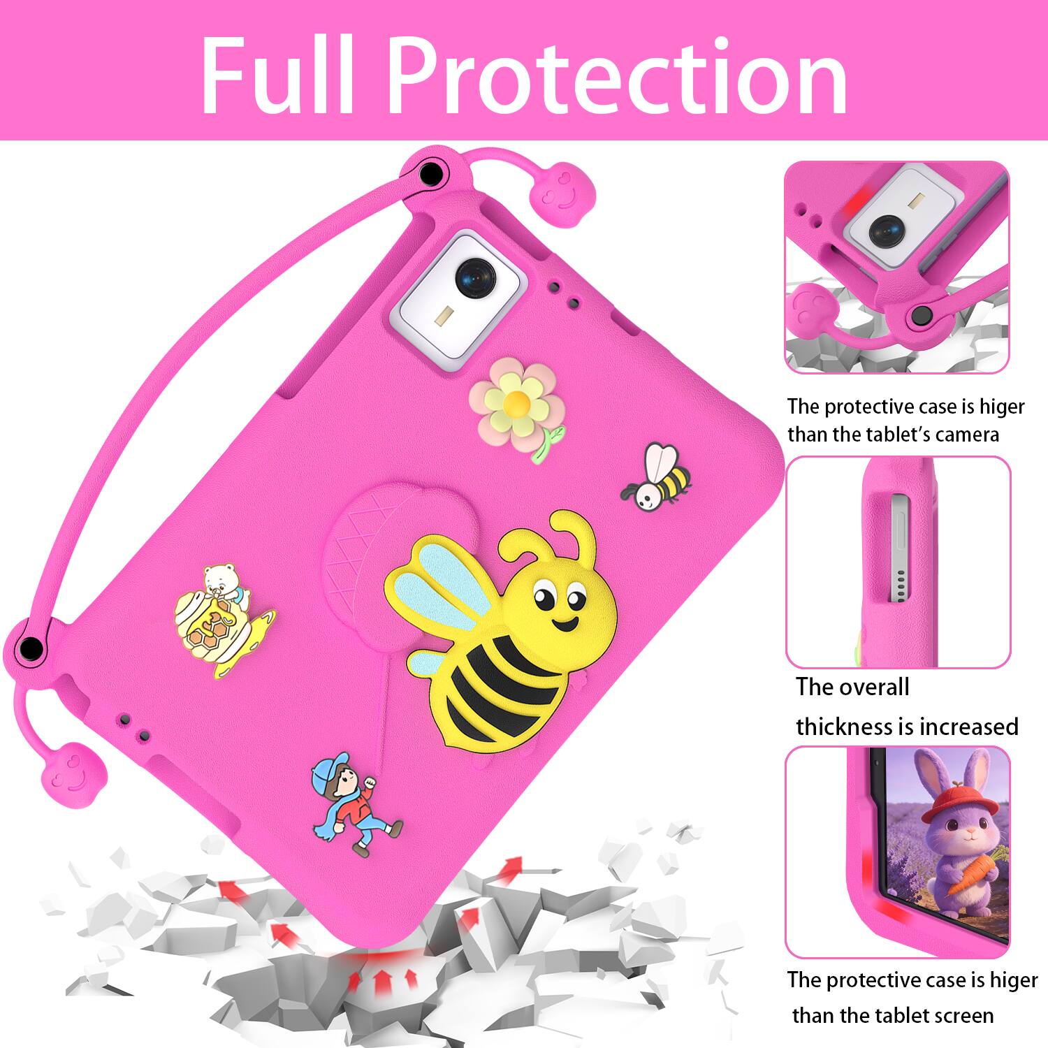 Full Protection

The protective case is higher than the tablet's camera

The overall thickness is increased

The protective case is higher than the tablet screen