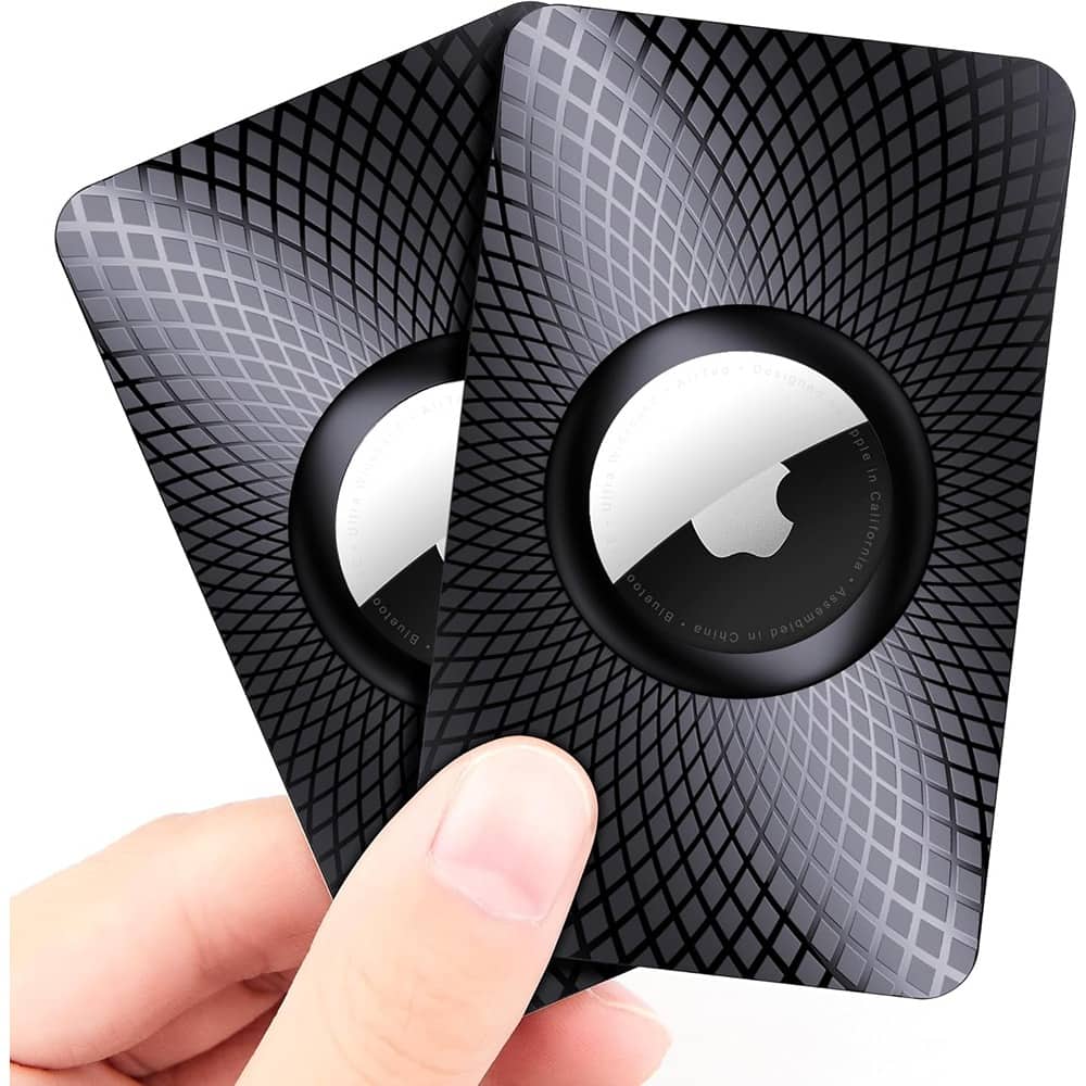 RTMB - AirTag Wallet Holder 2-Pack – Ultra-Thin Card Case for Bags and Purses - Black