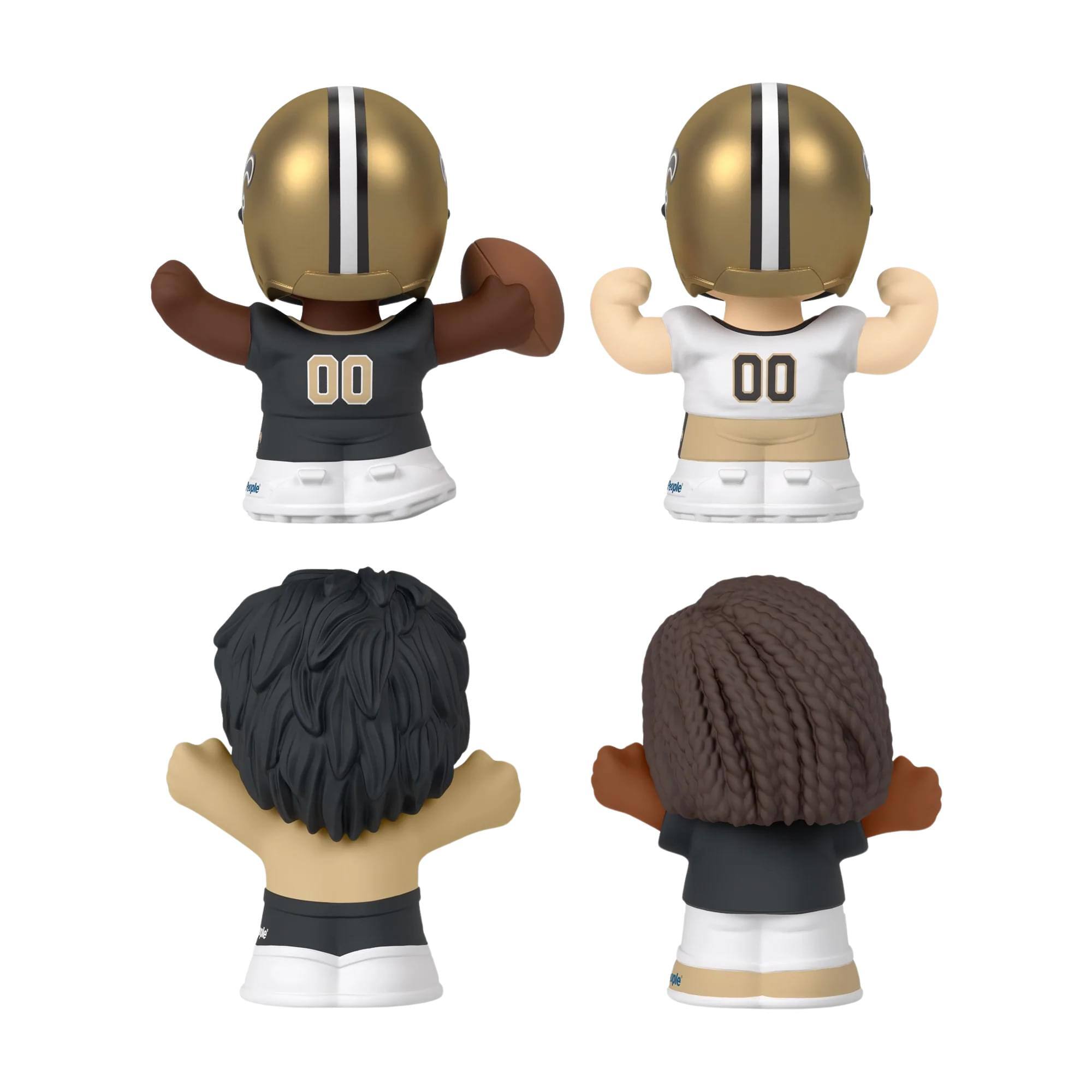 Alt View 2. Fisher Price - Fisher Price Little People x NFL Collector New Orleans Saints Figure 4-Pack - Gold.